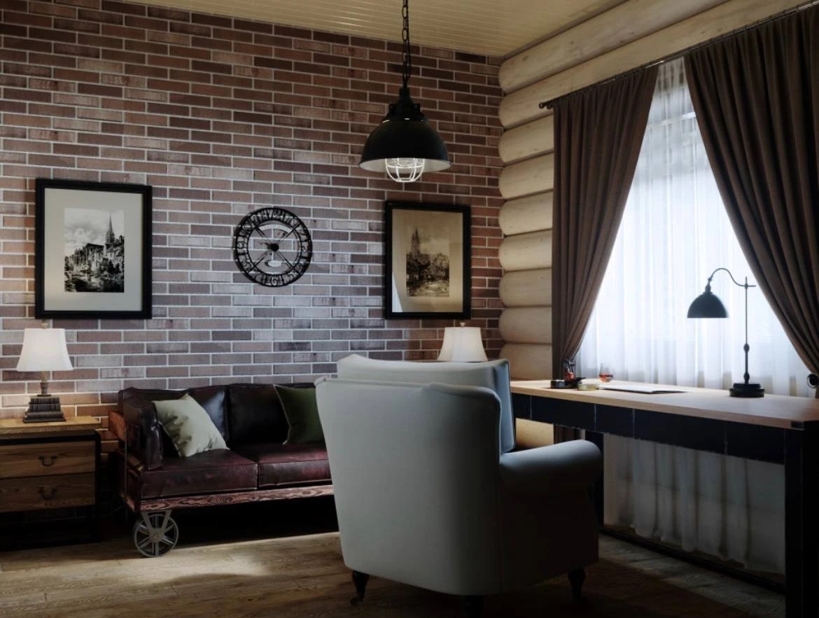 Современный стиль в бревенчатом доме в КП FAMILY CLUB