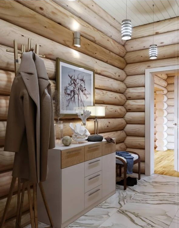 Современный стиль в бревенчатом доме в КП FAMILY CLUB