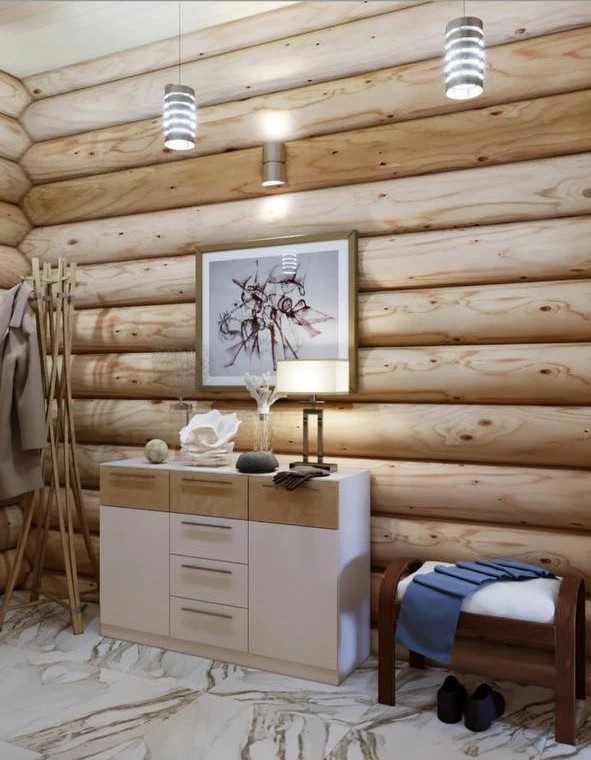 Современный стиль в бревенчатом доме в КП FAMILY CLUB