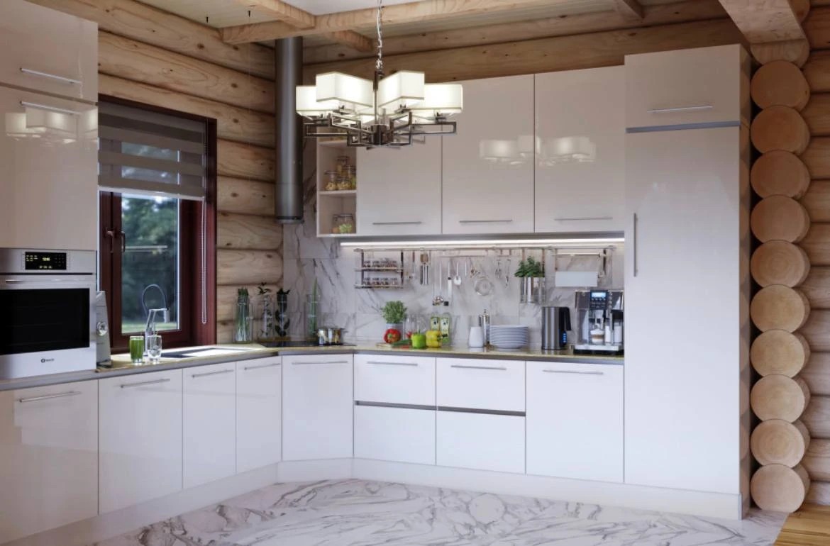 Современный стиль в бревенчатом доме в КП FAMILY CLUB