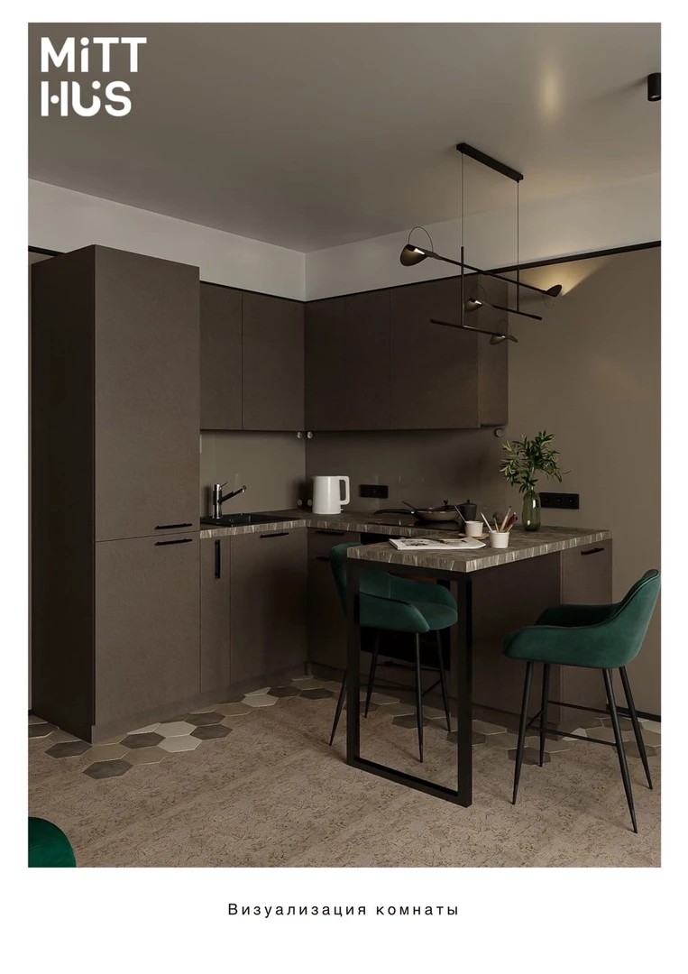 Квартира-студия для девушки с рыжим шпицем в ЖК Звезды столиц