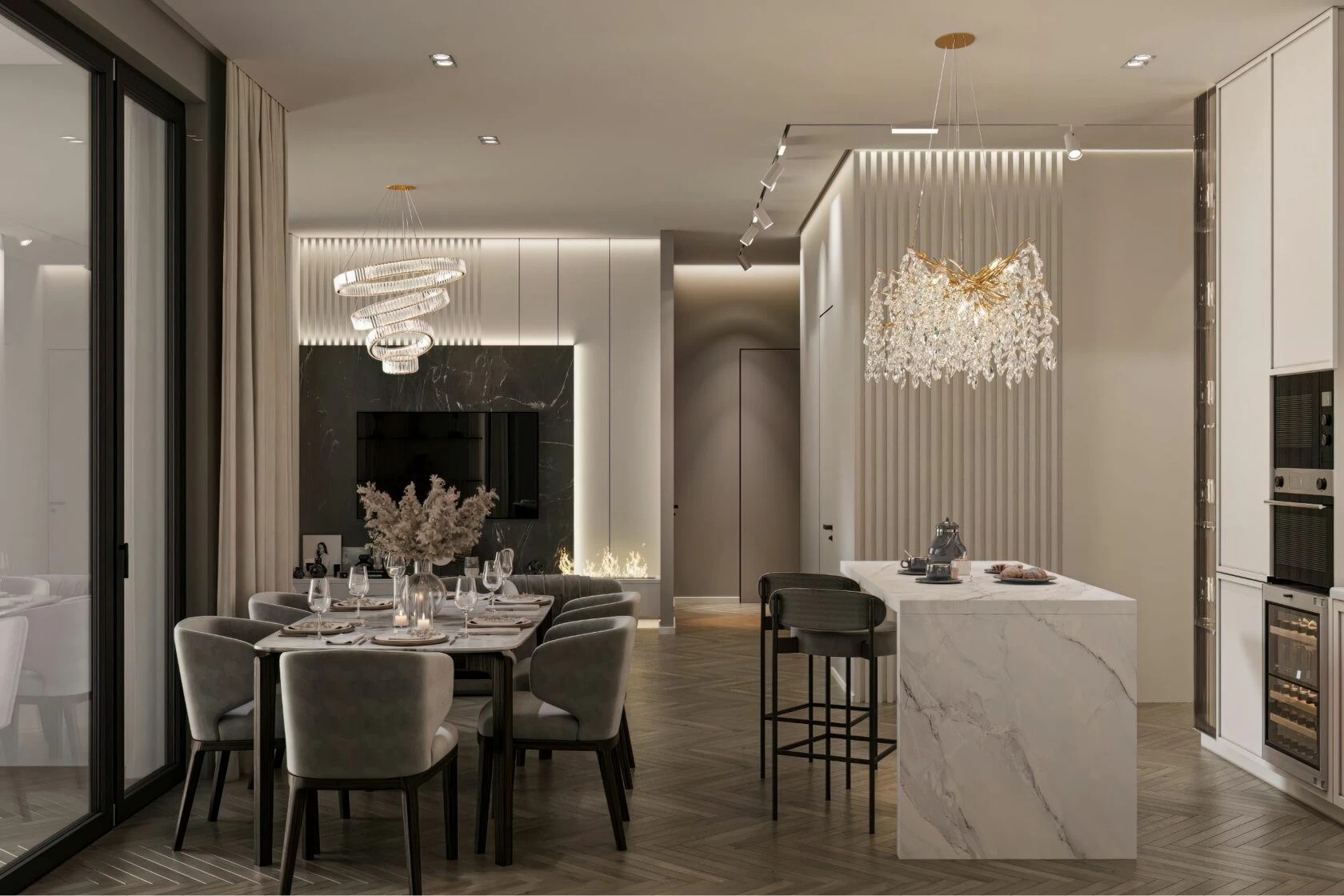 Квартира  в стиле современна классика с чудесными видами на Москву-реку