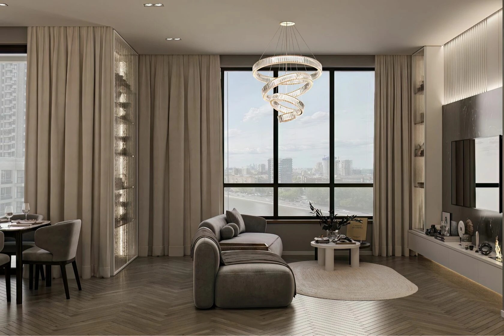 Квартира  в стиле современна классика с чудесными видами на Москву-реку