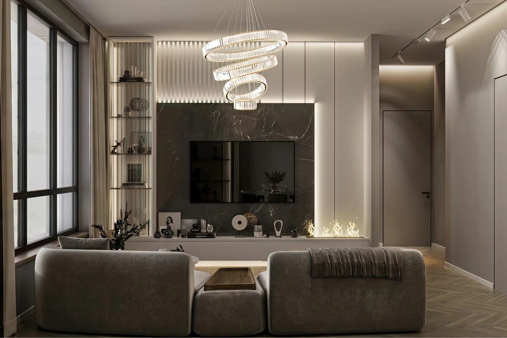 Квартира  в стиле современна классика с чудесными видами на Москву-реку