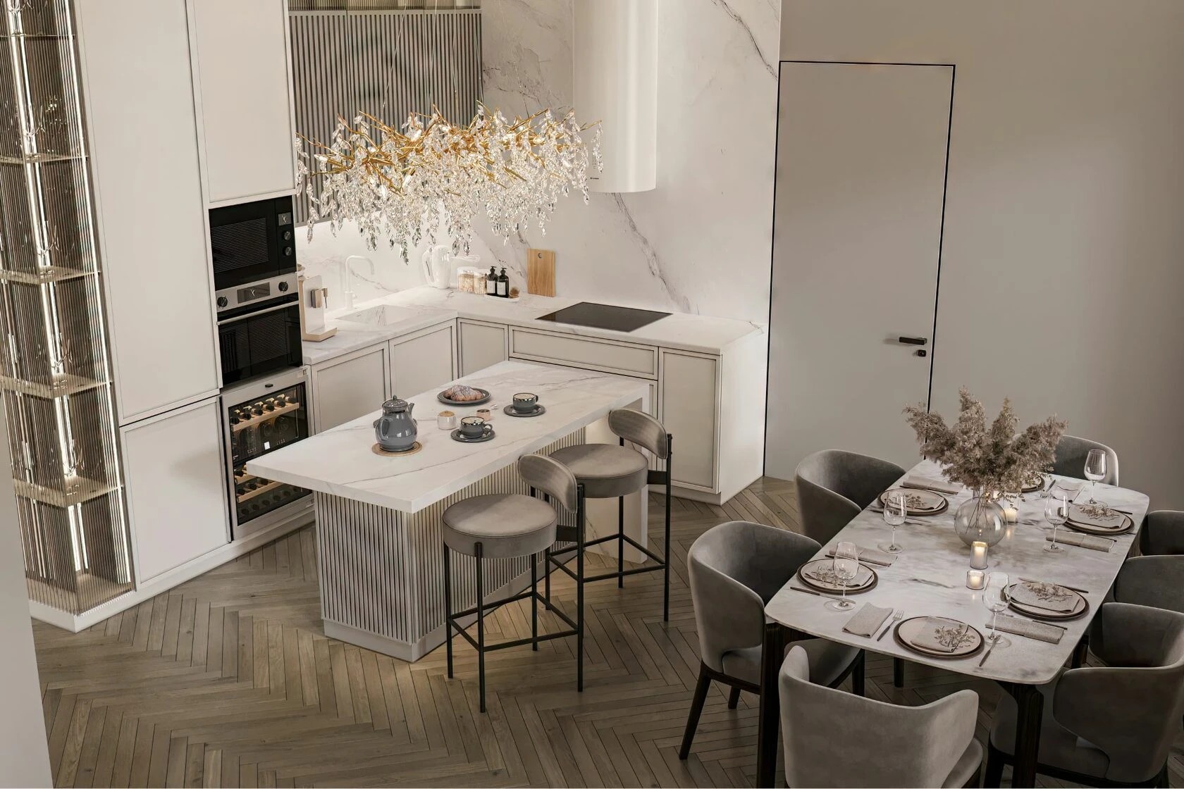 Квартира  в стиле современна классика с чудесными видами на Москву-реку