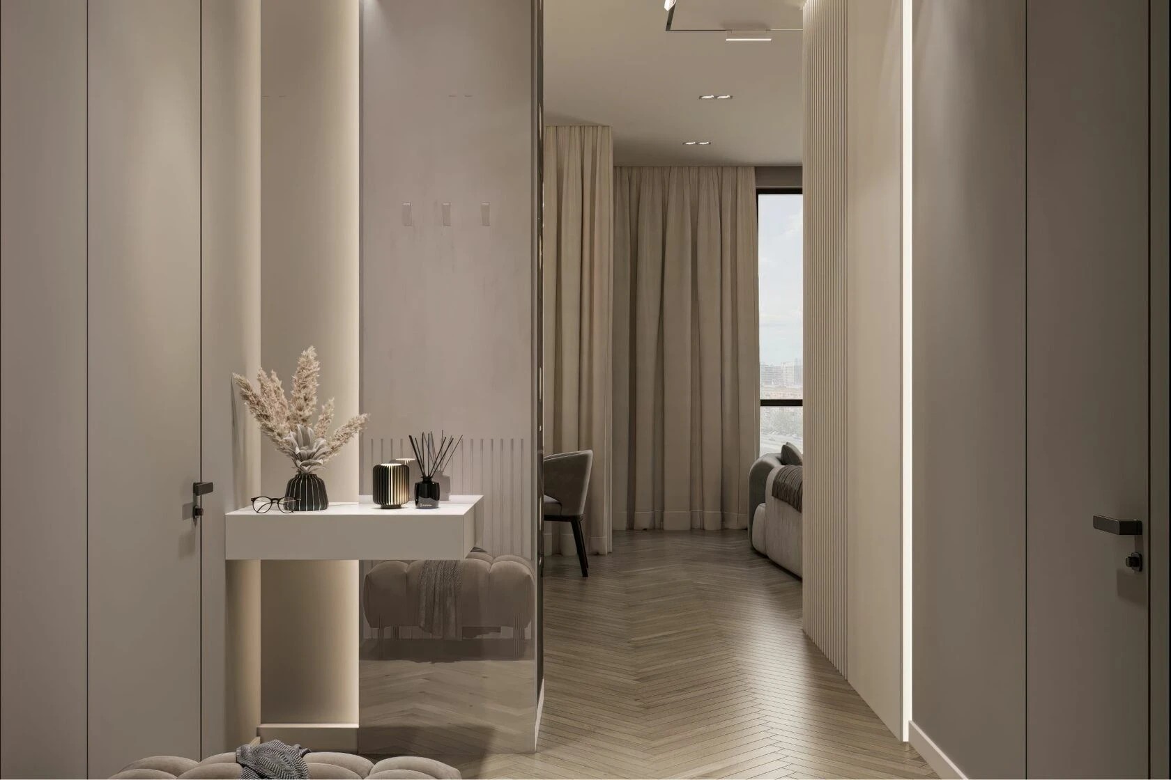 Квартира  в стиле современна классика с чудесными видами на Москву-реку