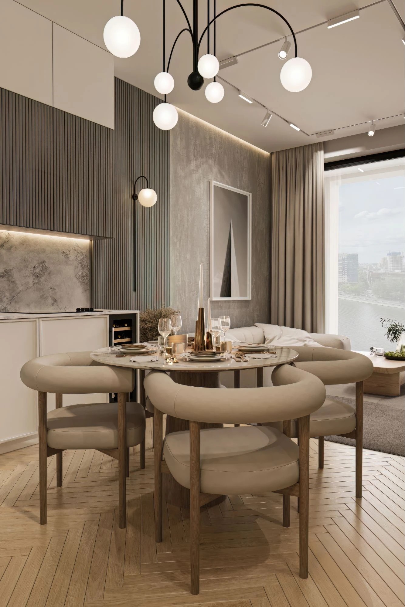 Брутальная однушка в современном стиле с элементами неоклассики