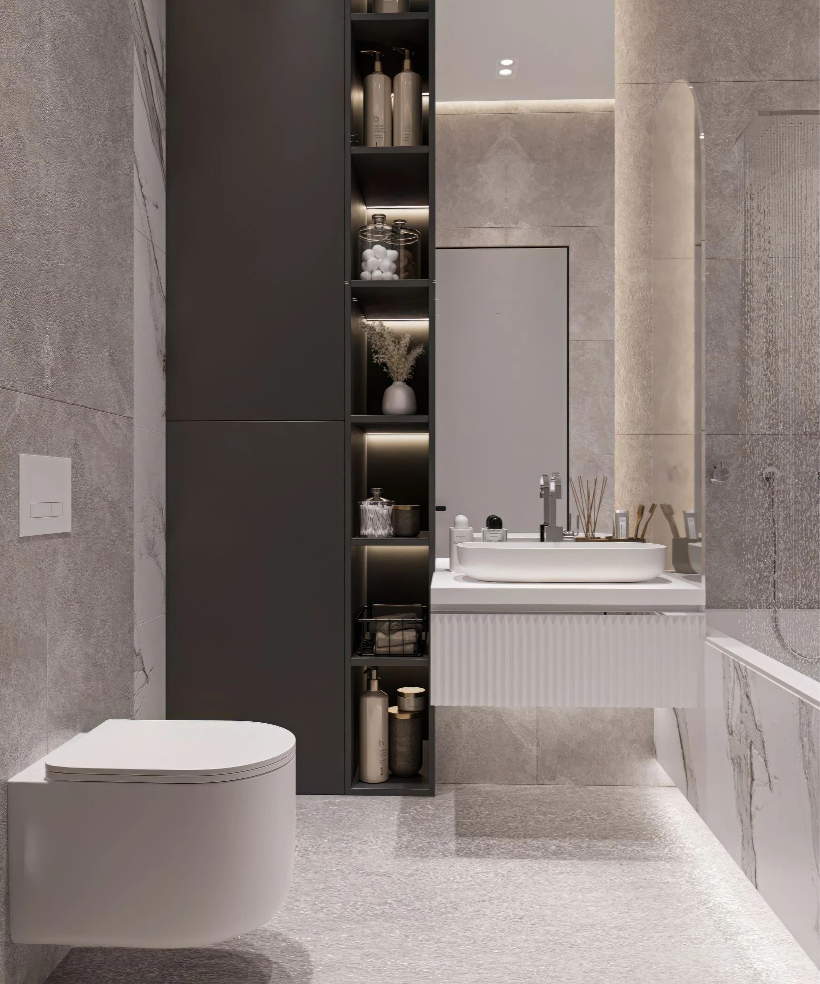 Брутальная однушка в современном стиле с элементами неоклассики