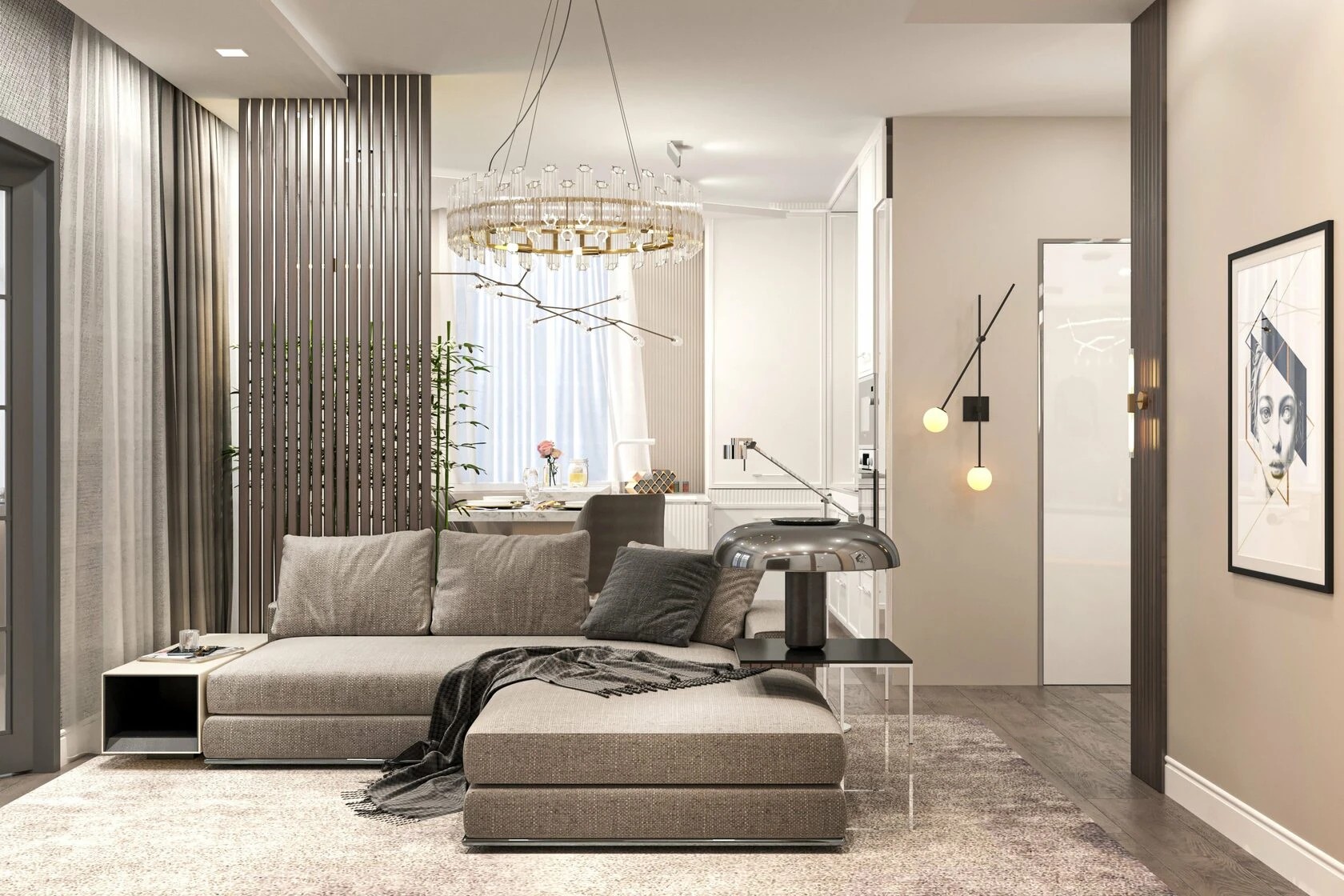 1-комнатная квартира в стиле неоклассика