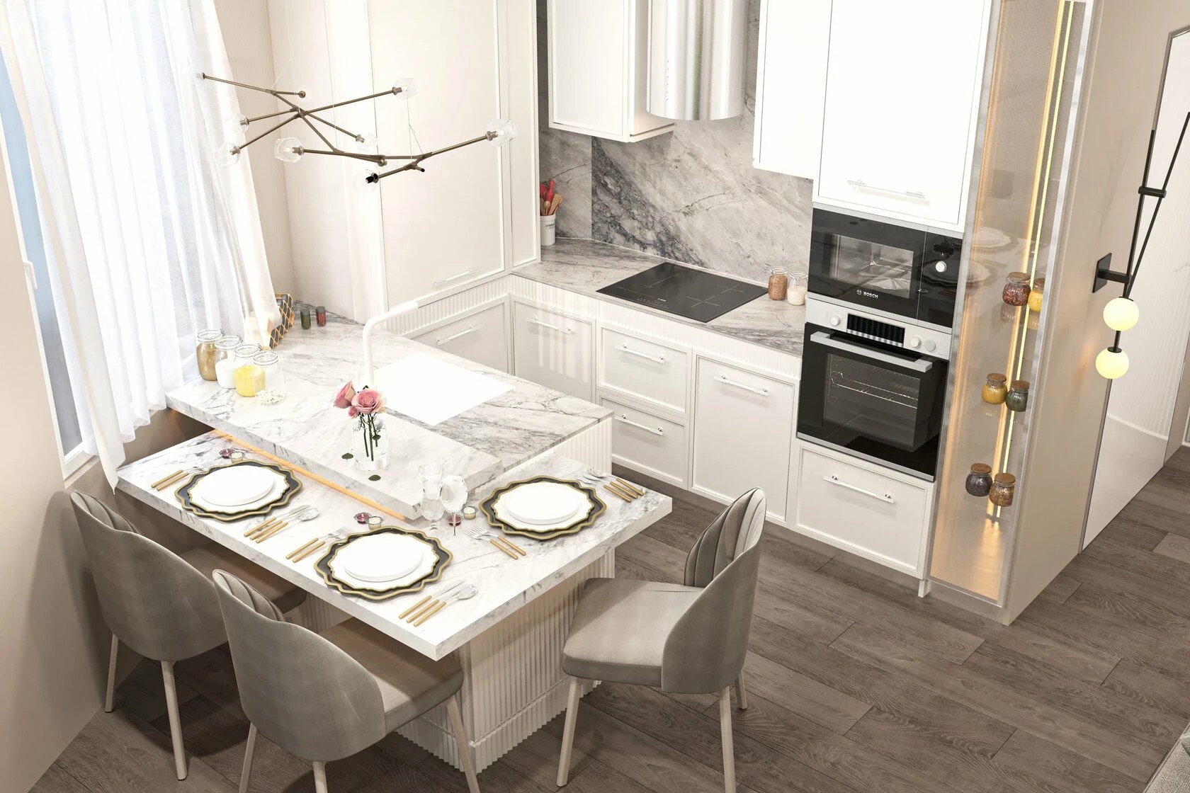 1-комнатная квартира в стиле неоклассика