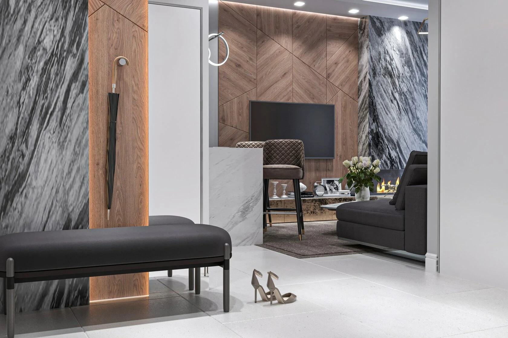 2-комнатная квартира в стиле минимализм с элементами хай-тек