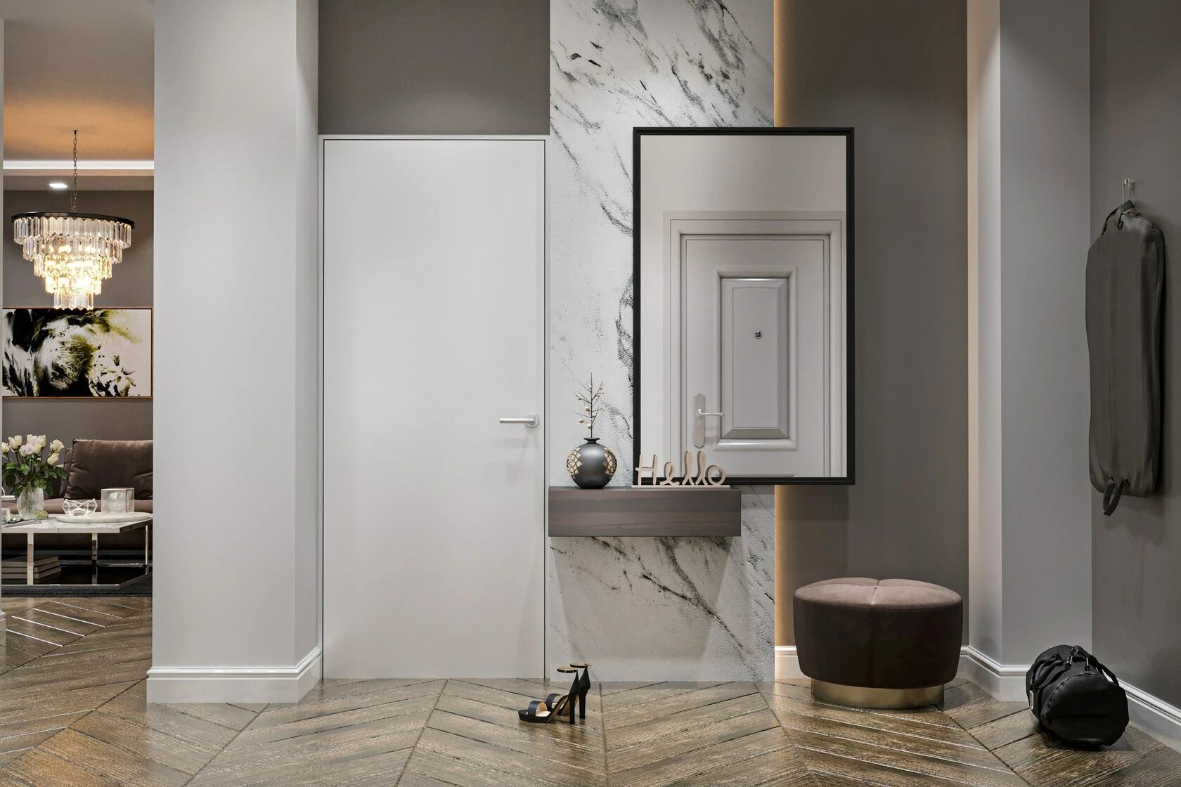 3-комнатная квартира в современном стиле с элементами неоклассики