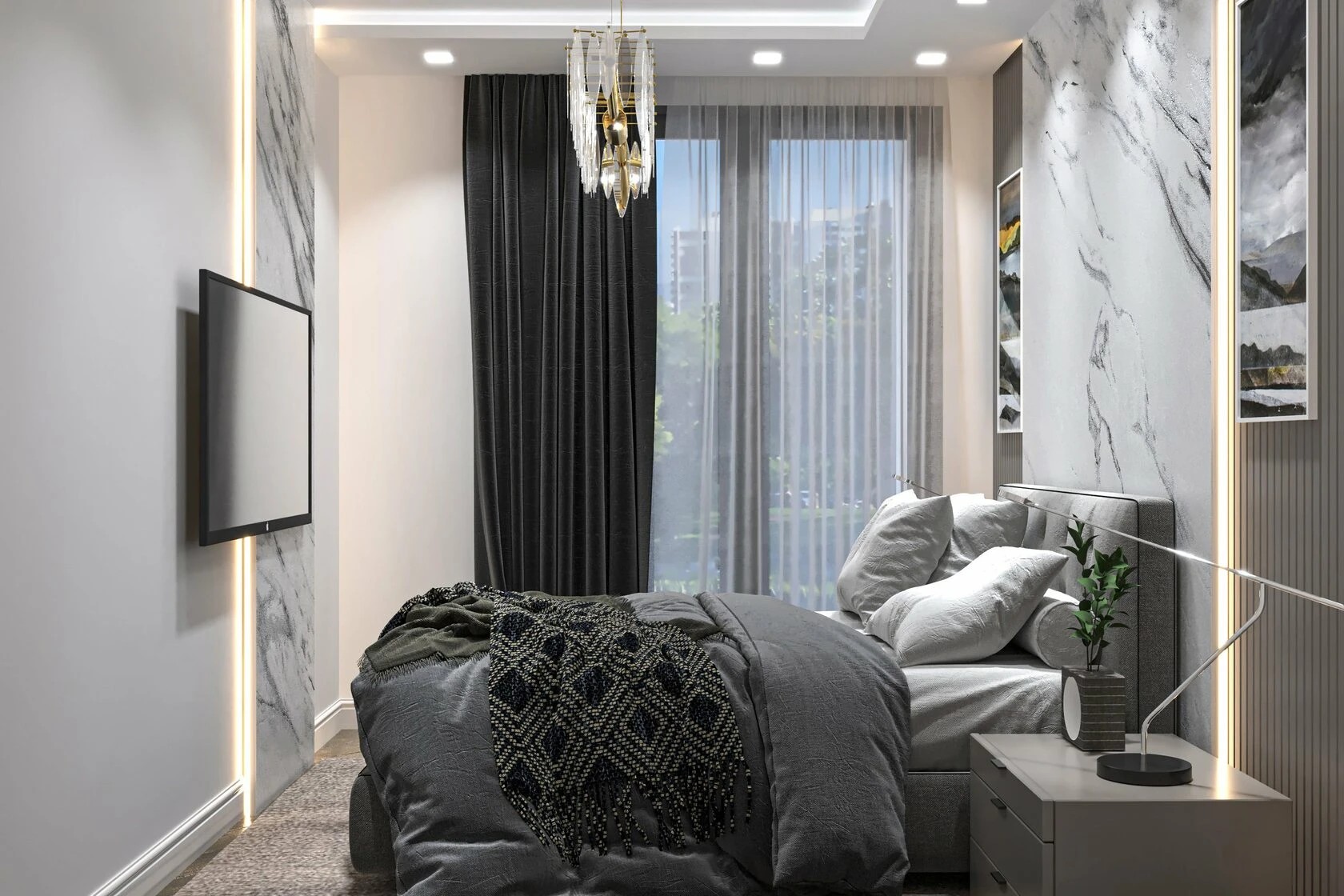 3-комнатная квартира в современном стиле с элементами неоклассики