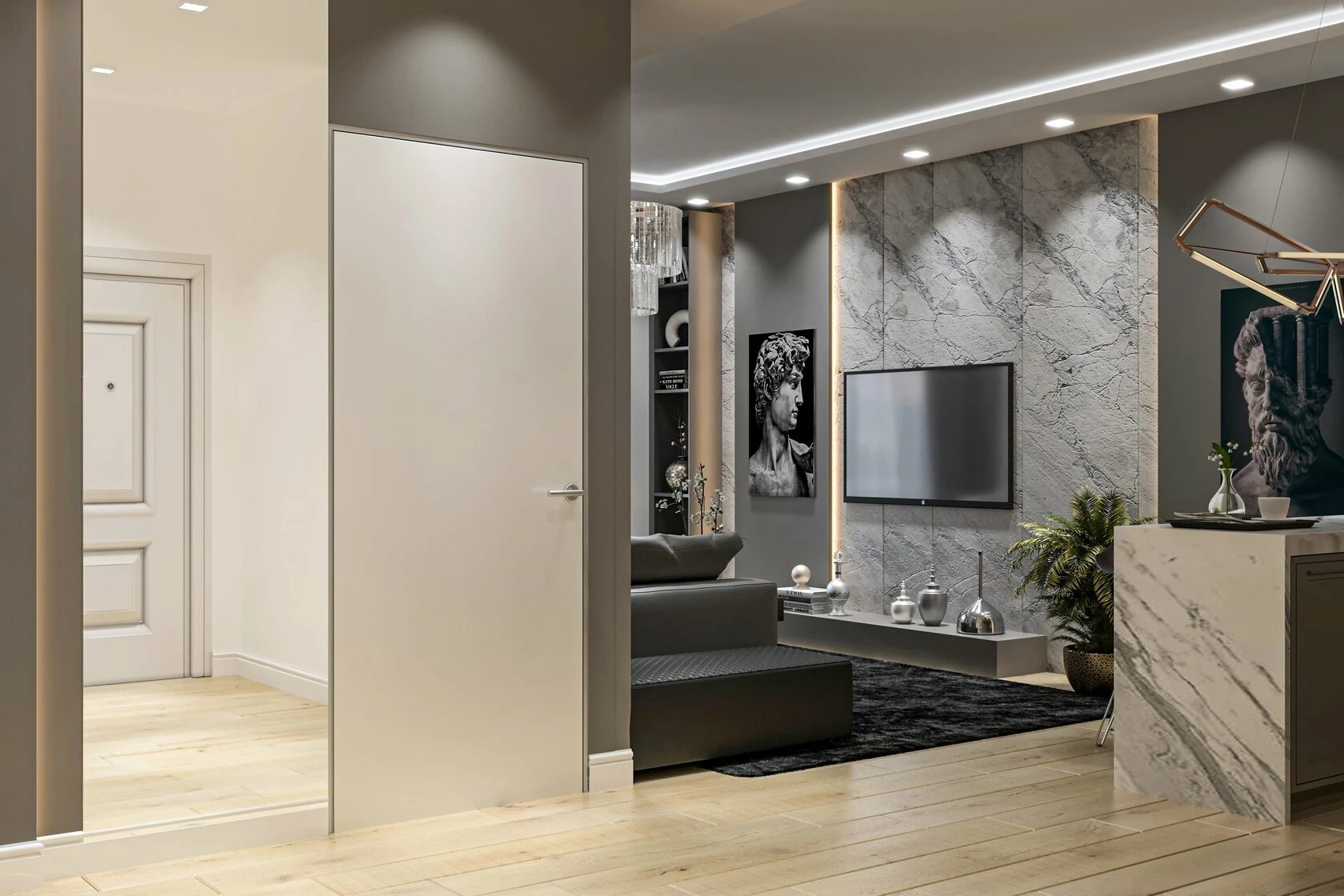 3-комнатная квартира в авторском стиле с элементами ар-деко