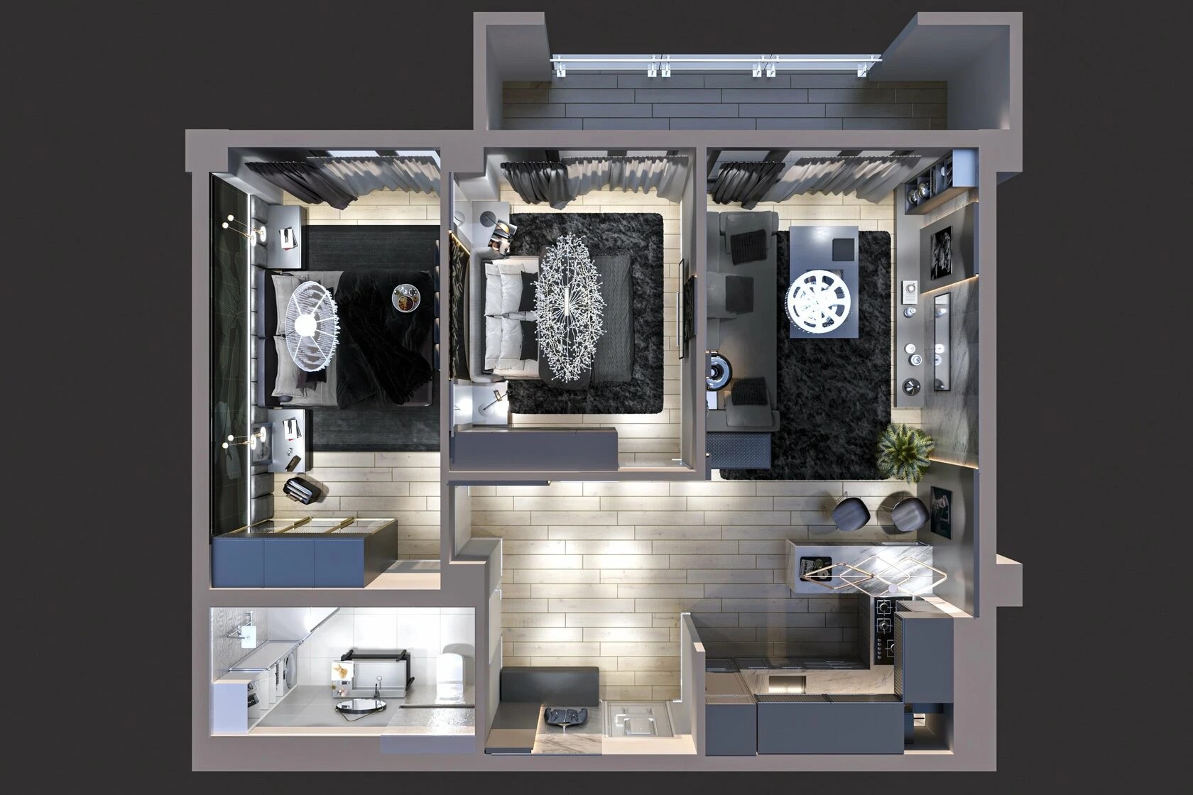 3-комнатная квартира в авторском стиле с элементами ар-деко