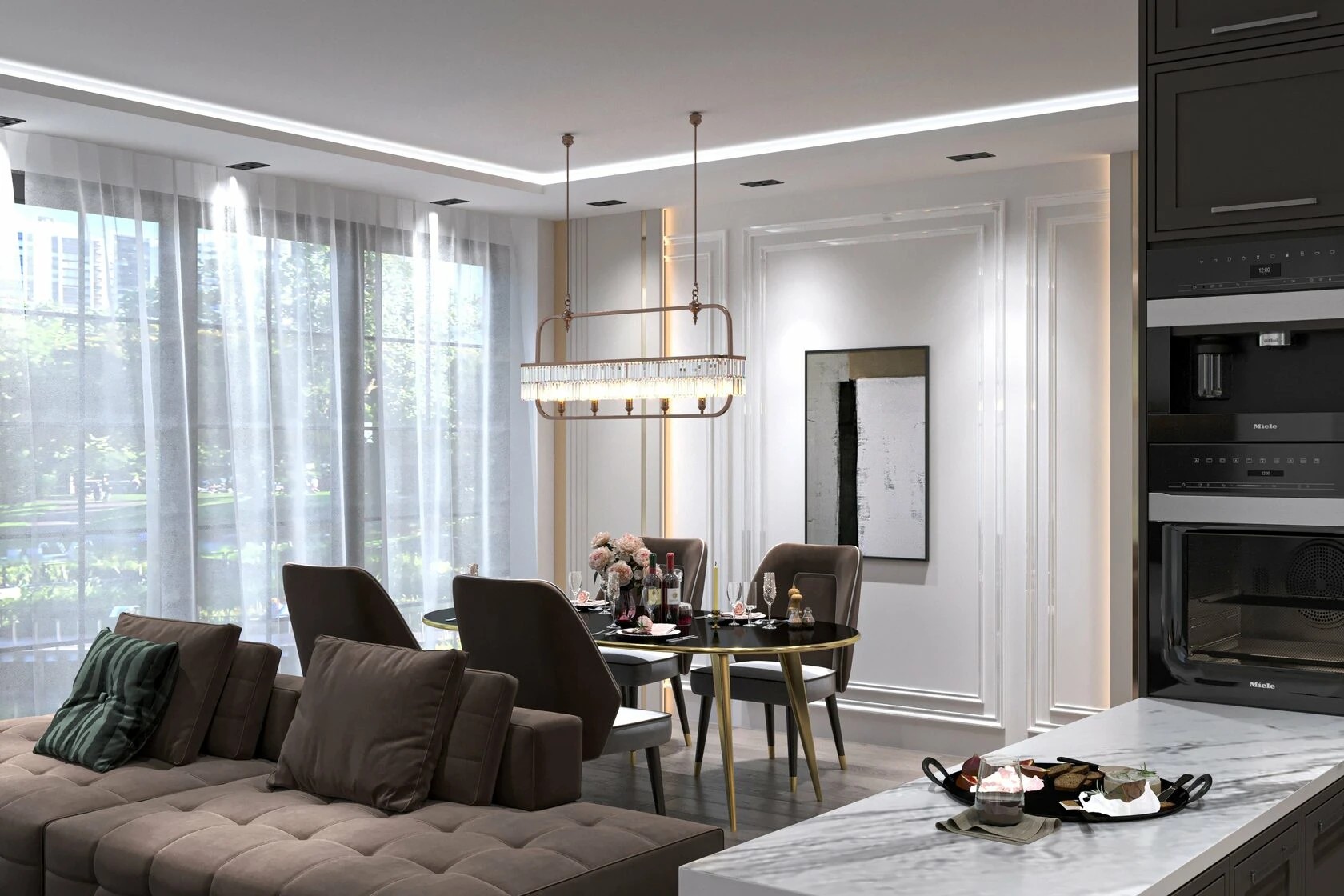 4-комнатная квартира в стиле неоклассика с элементами ар-деко