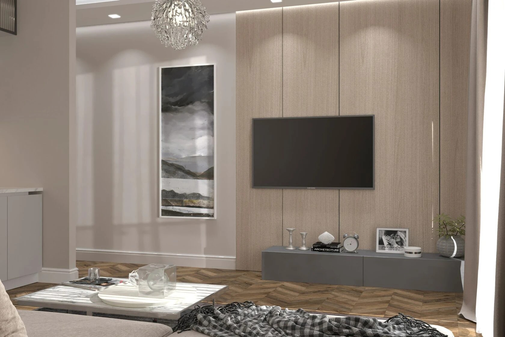 3-комнатная квартира в стиле минимализм с элементами неоклассики