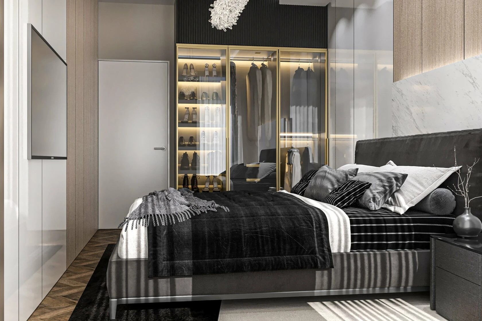 3-комнатная квартира в стиле минимализм с элементами неоклассики