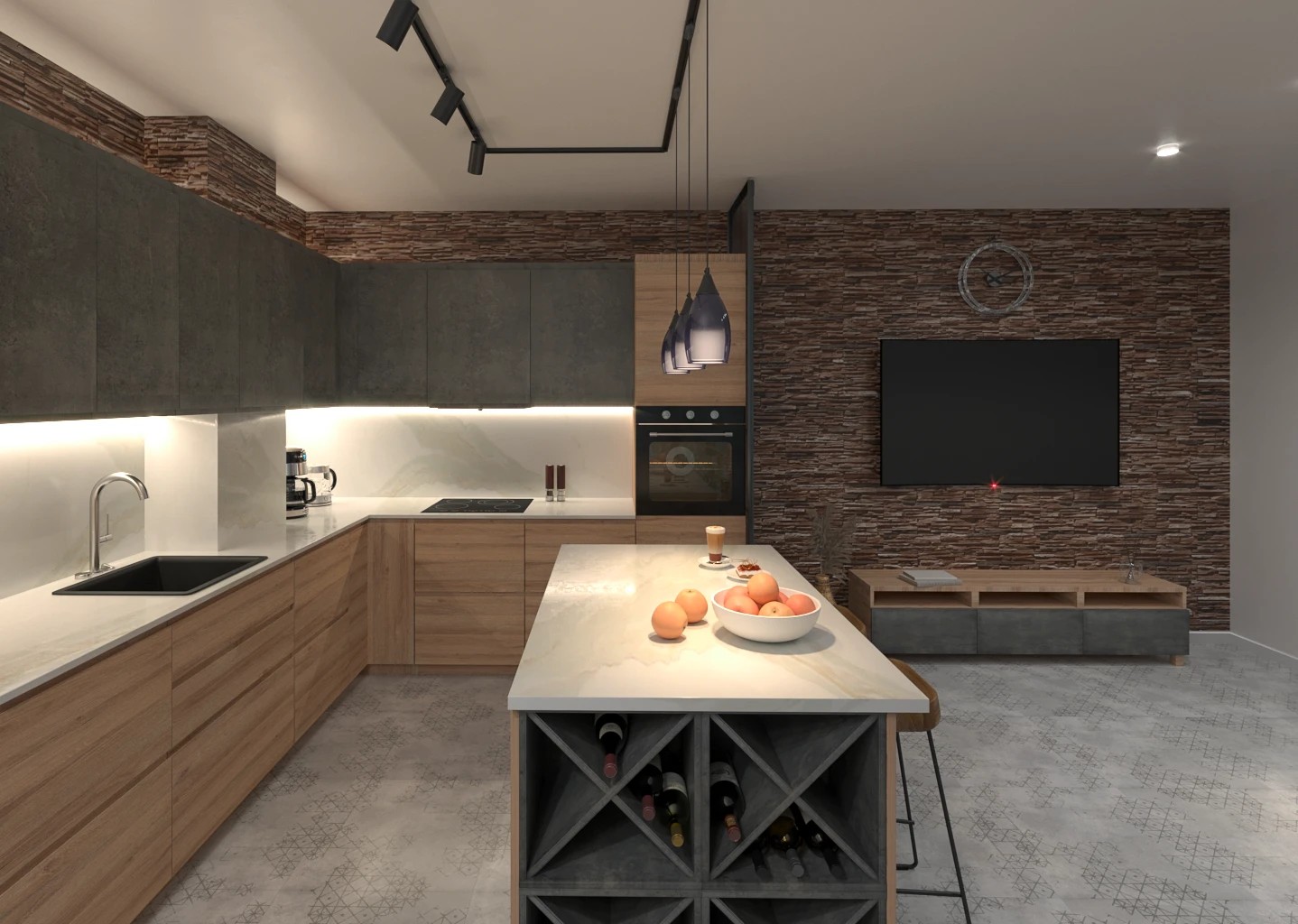 Переустройство кухни-гостиной в квартире на Уральской улице