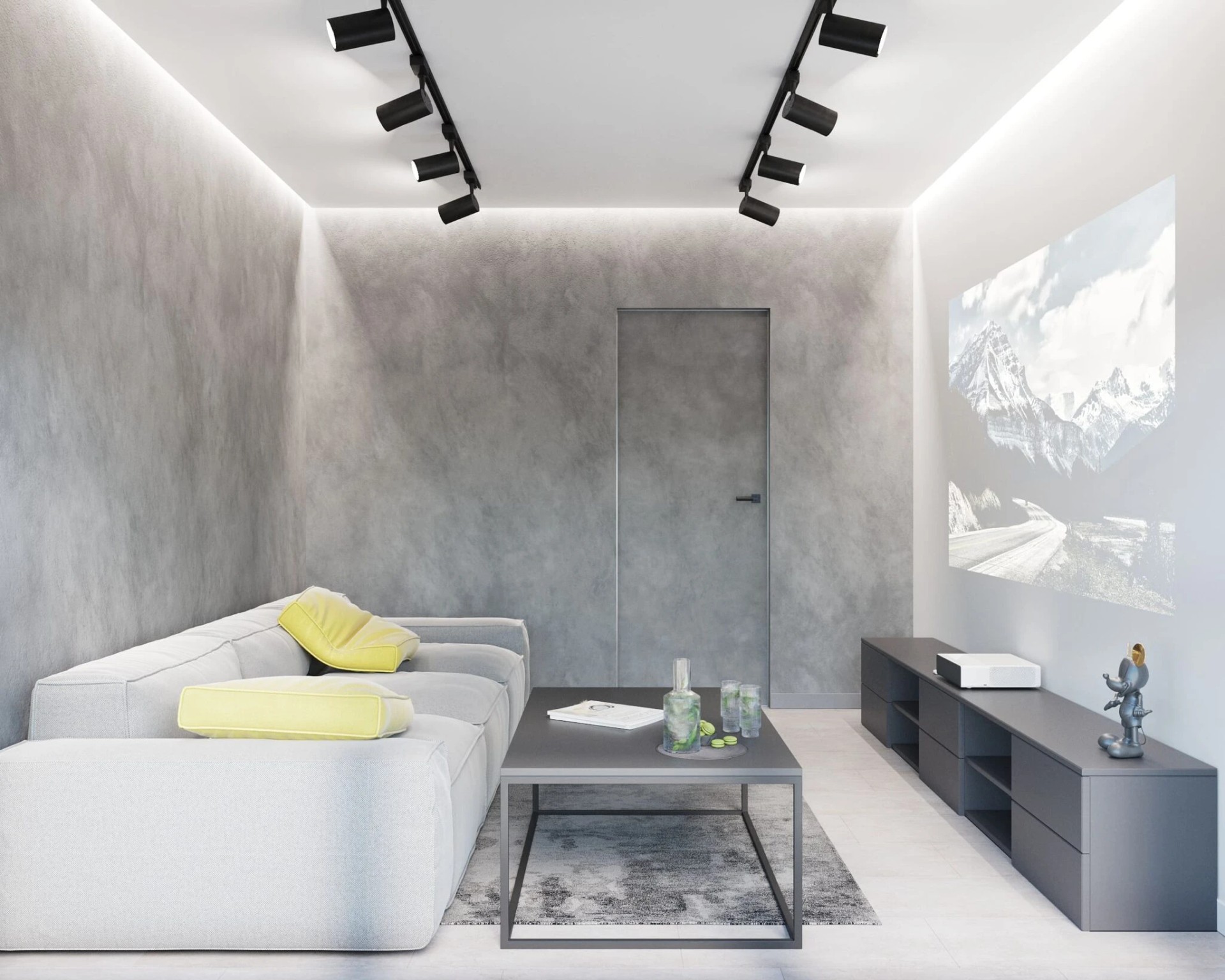 СОВРЕМЕННЫЙ ДИЗАЙН-ПРОЕКТ С ПРЕОБЛАДАНИЕМ СЕРОГО