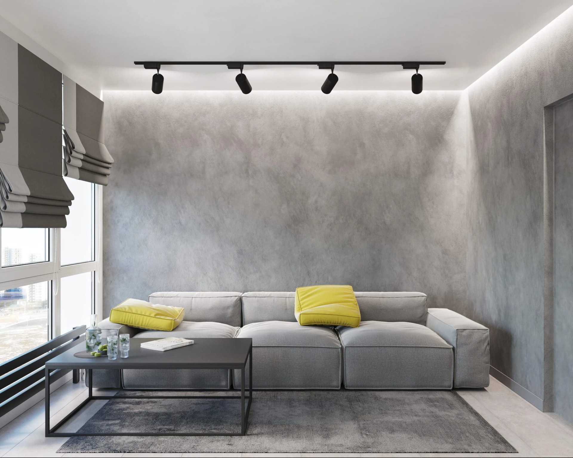 СОВРЕМЕННЫЙ ДИЗАЙН-ПРОЕКТ С ПРЕОБЛАДАНИЕМ СЕРОГО