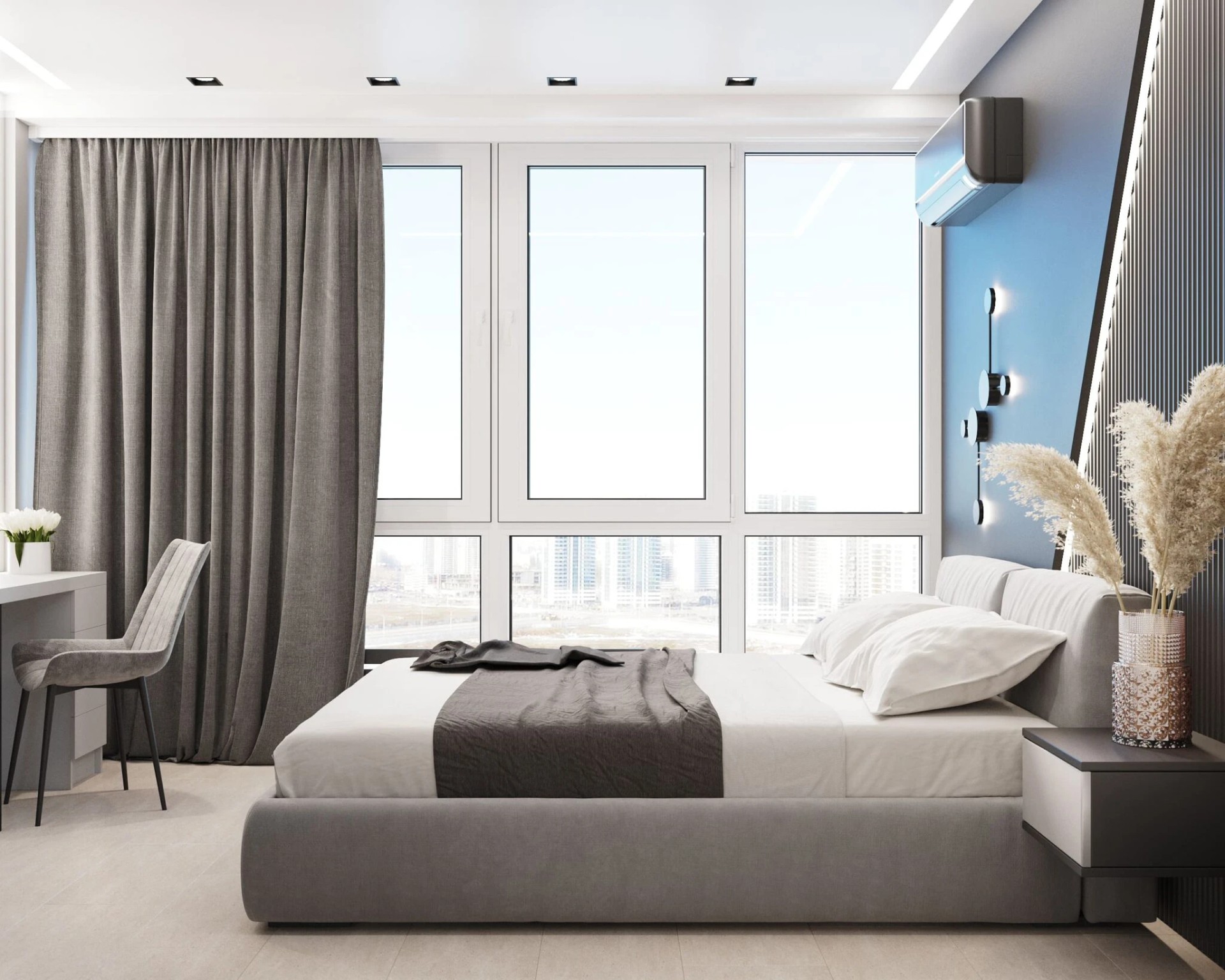 СОВРЕМЕННЫЙ ДИЗАЙН-ПРОЕКТ С ПРЕОБЛАДАНИЕМ СЕРОГО