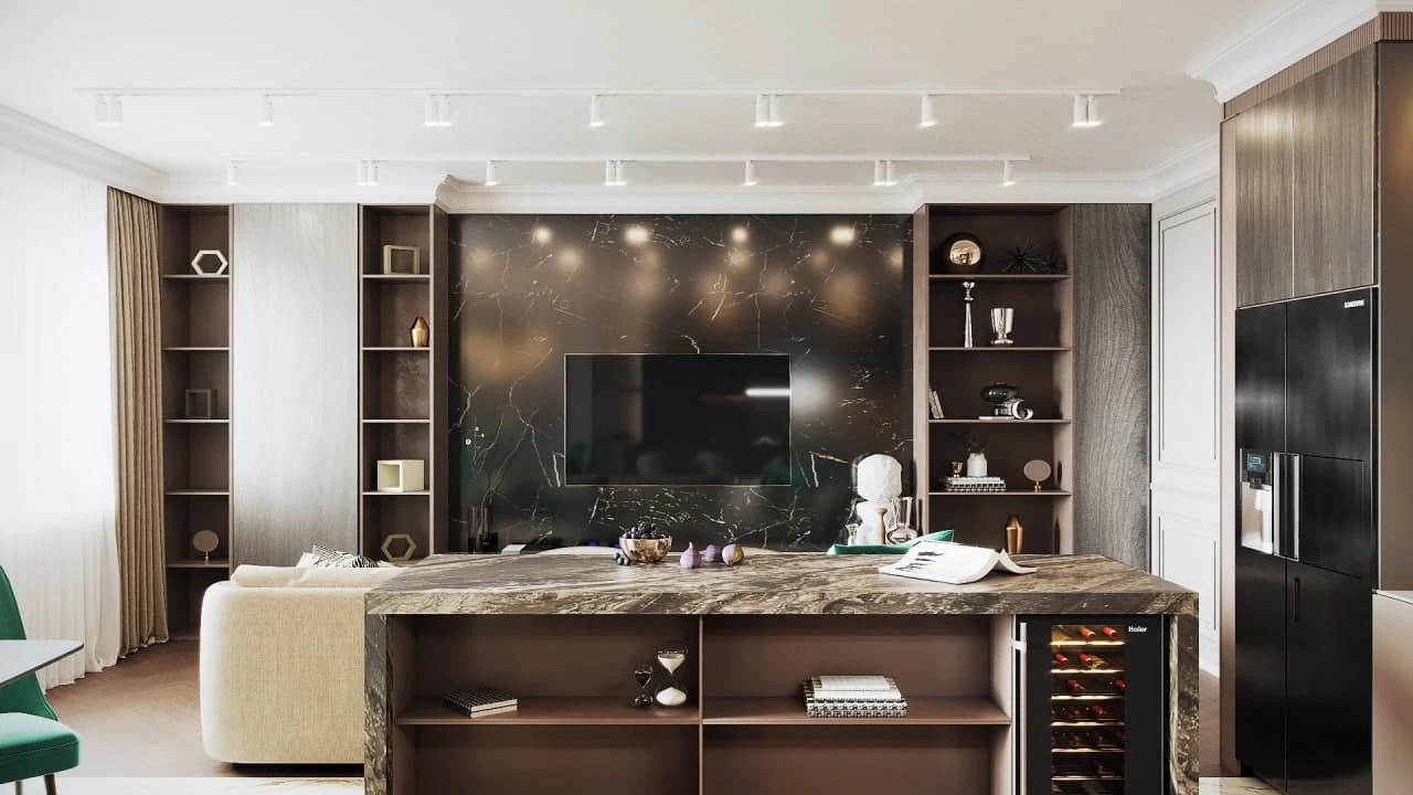 ДИЗАЙН ИНТЕРЬЕРА КВАРТИРЫ В КОФЕЙНЫХ ТОНАХ