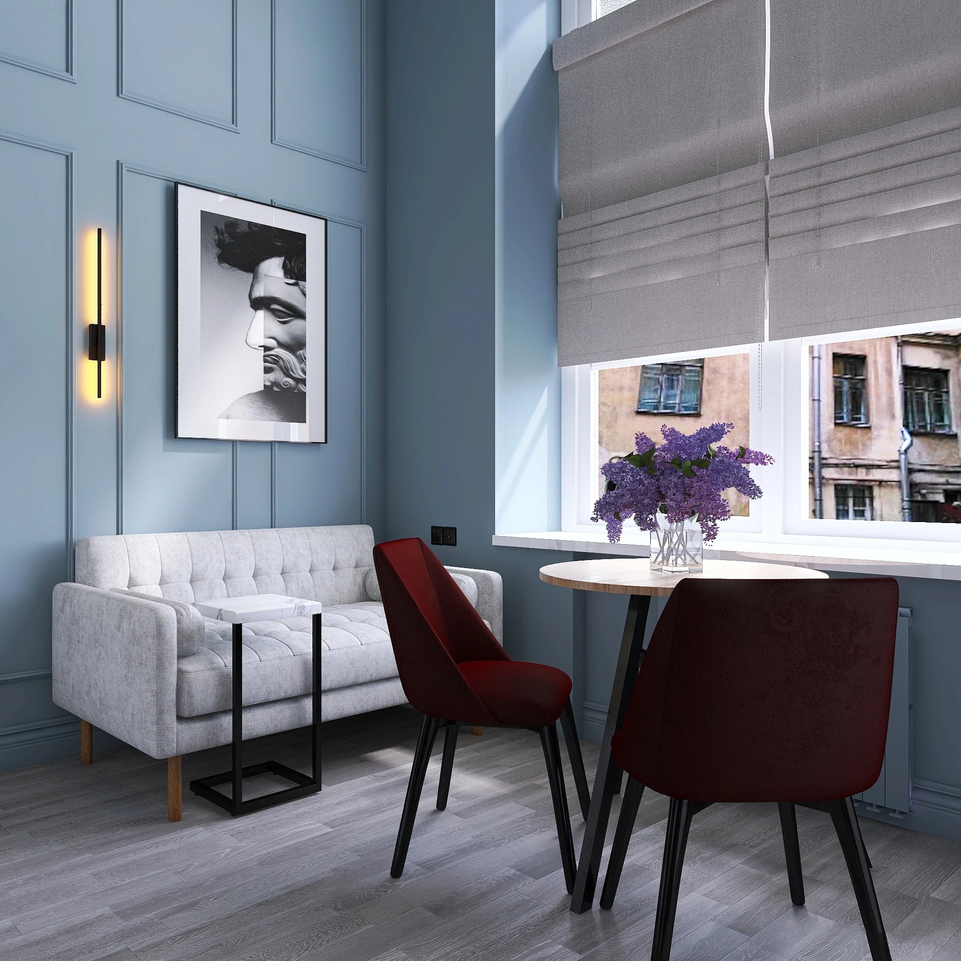 Визуализации основного пространства микро-квартиры