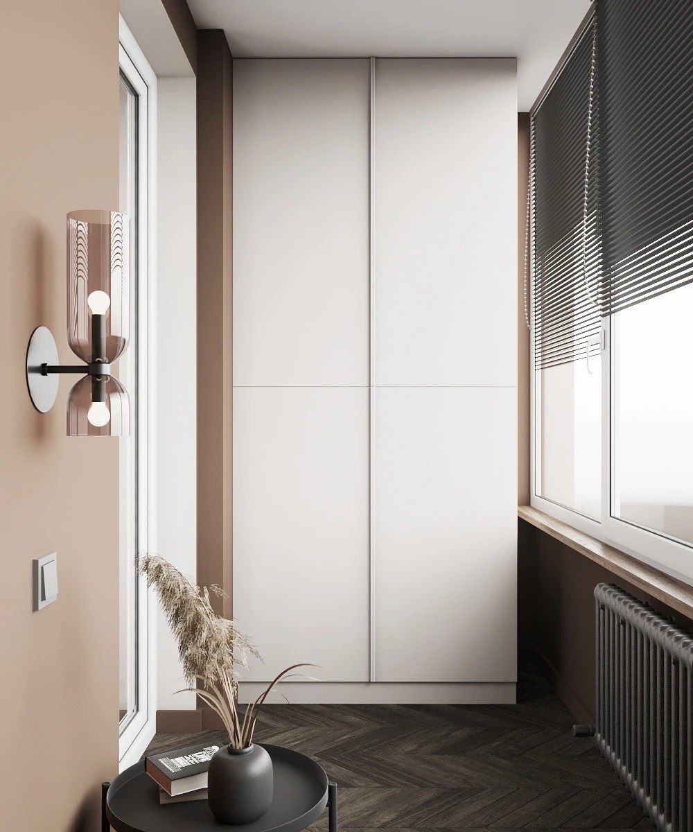 Квартира В Йошкар-Оле  в светлых тонах с темными контрастами.