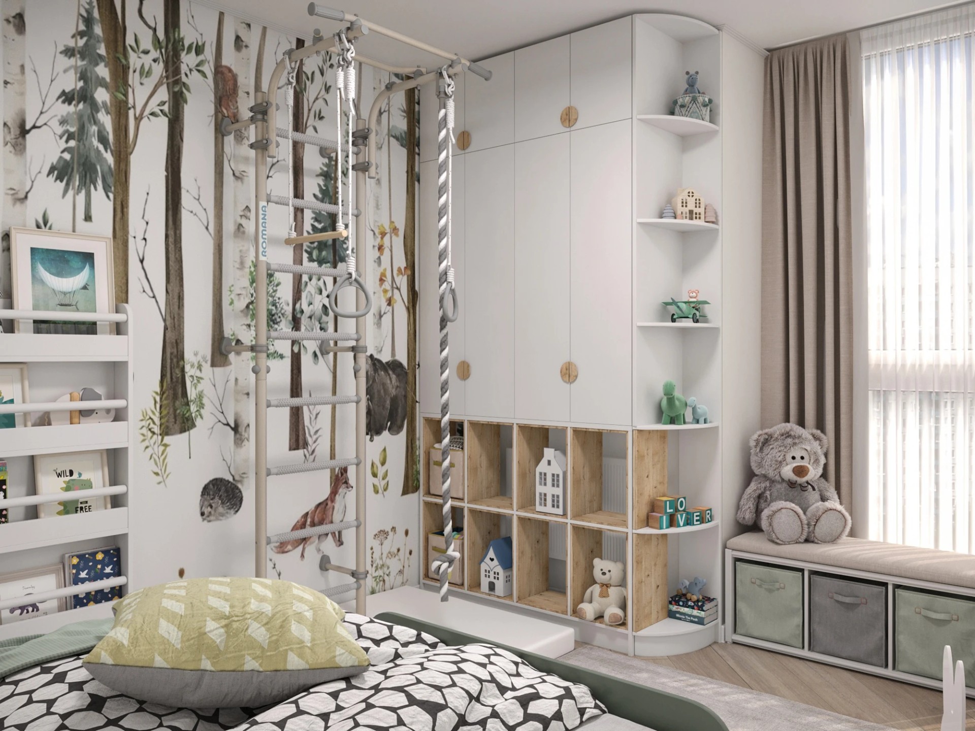 Детская комната в скандинавском стиле.