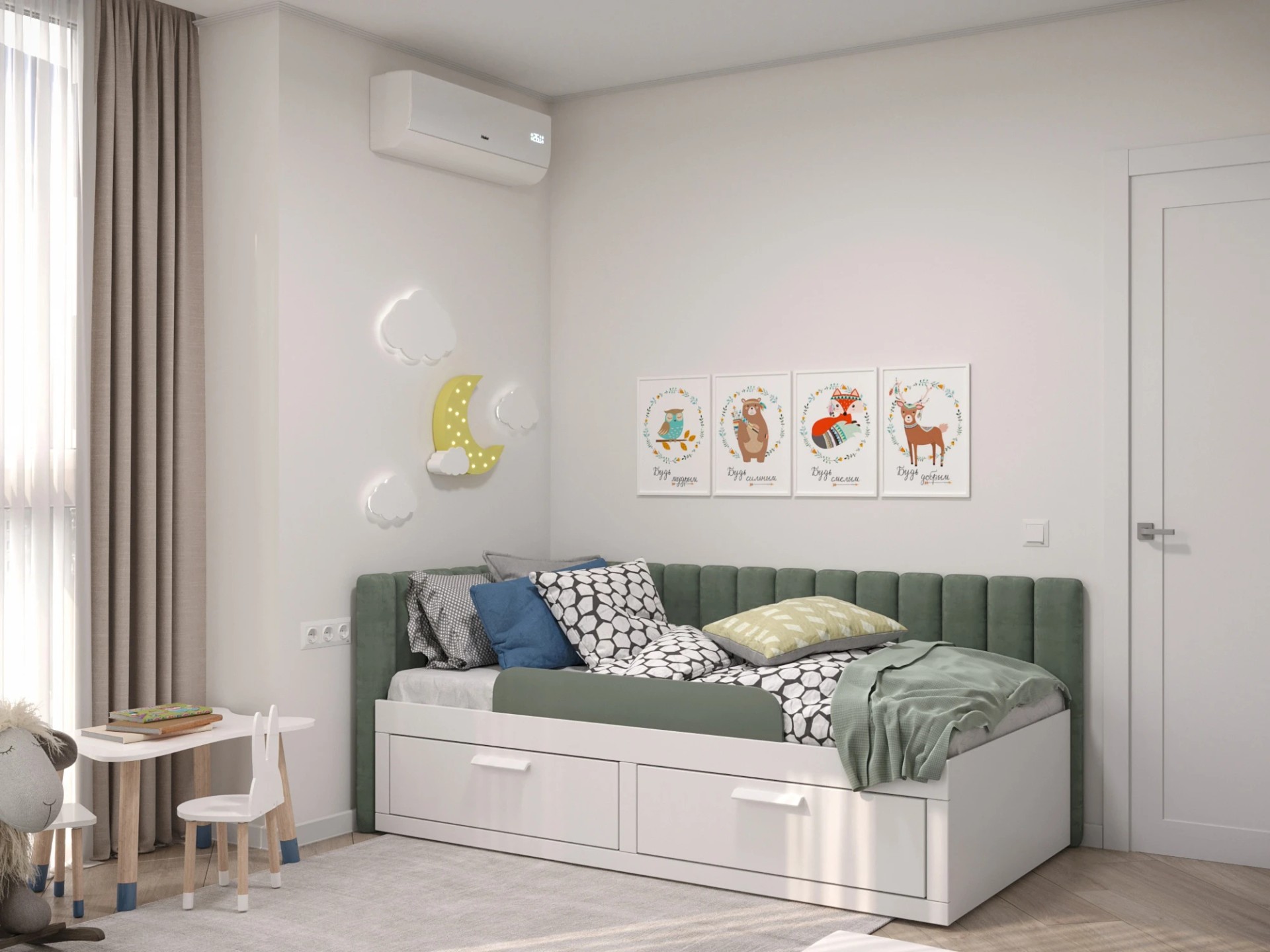 Детская комната в скандинавском стиле.