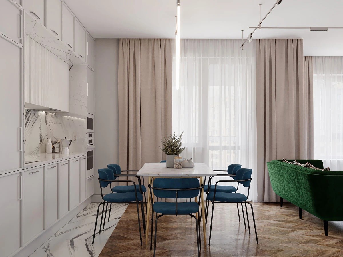 ЖК Уютный. Трехкомнатная. Современная классика