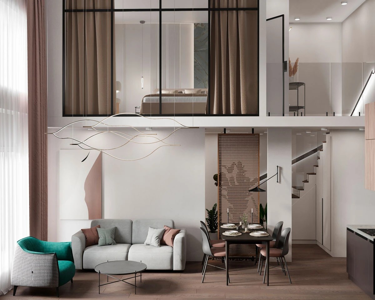 Двухуровневые апартаменты 92 кв.м. в Санкт-Петербурге