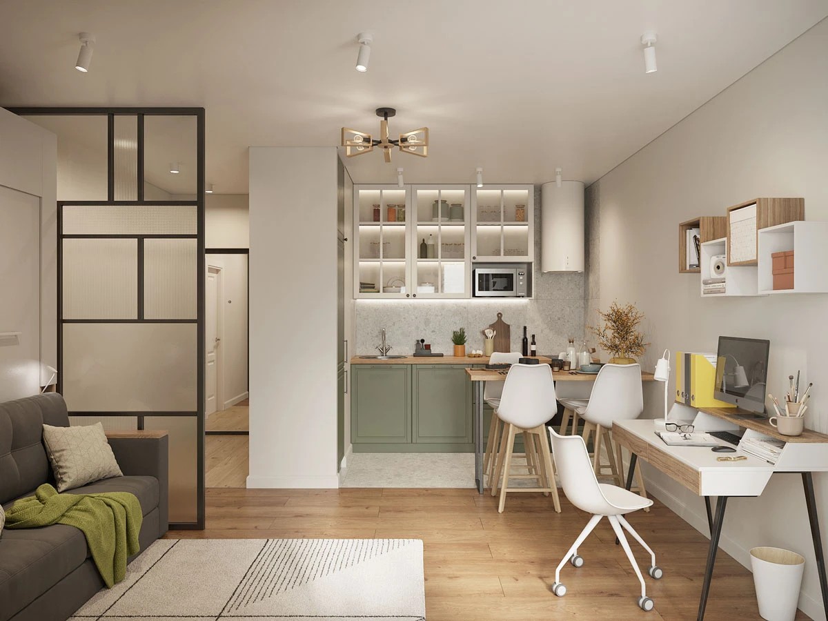 ЖК Уютный. Студия. Скандинавский стиль