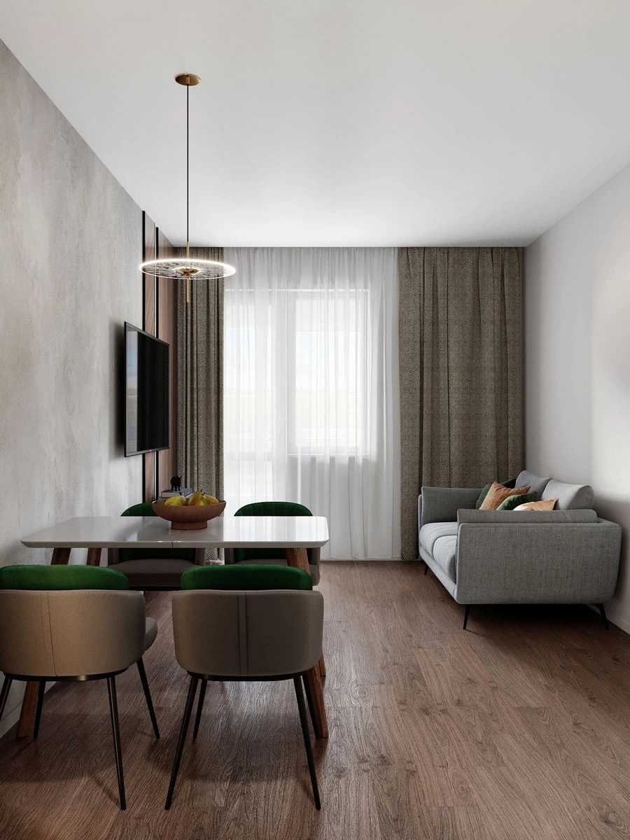 Дизайн интерьера 2-х комнатной квартиры видовой