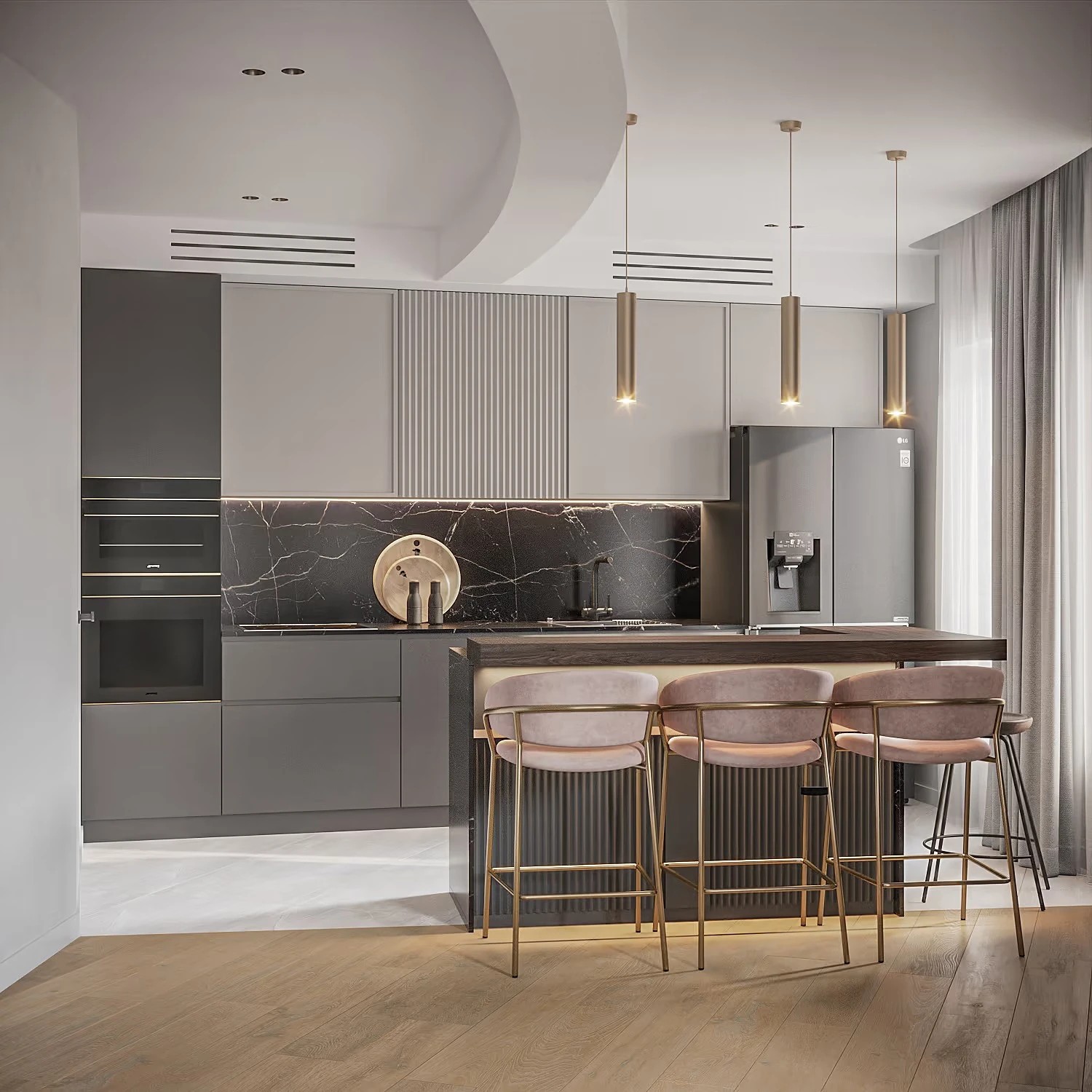 Дизайн-проект двухуровневой квартиры в разливе площадью 150 м2