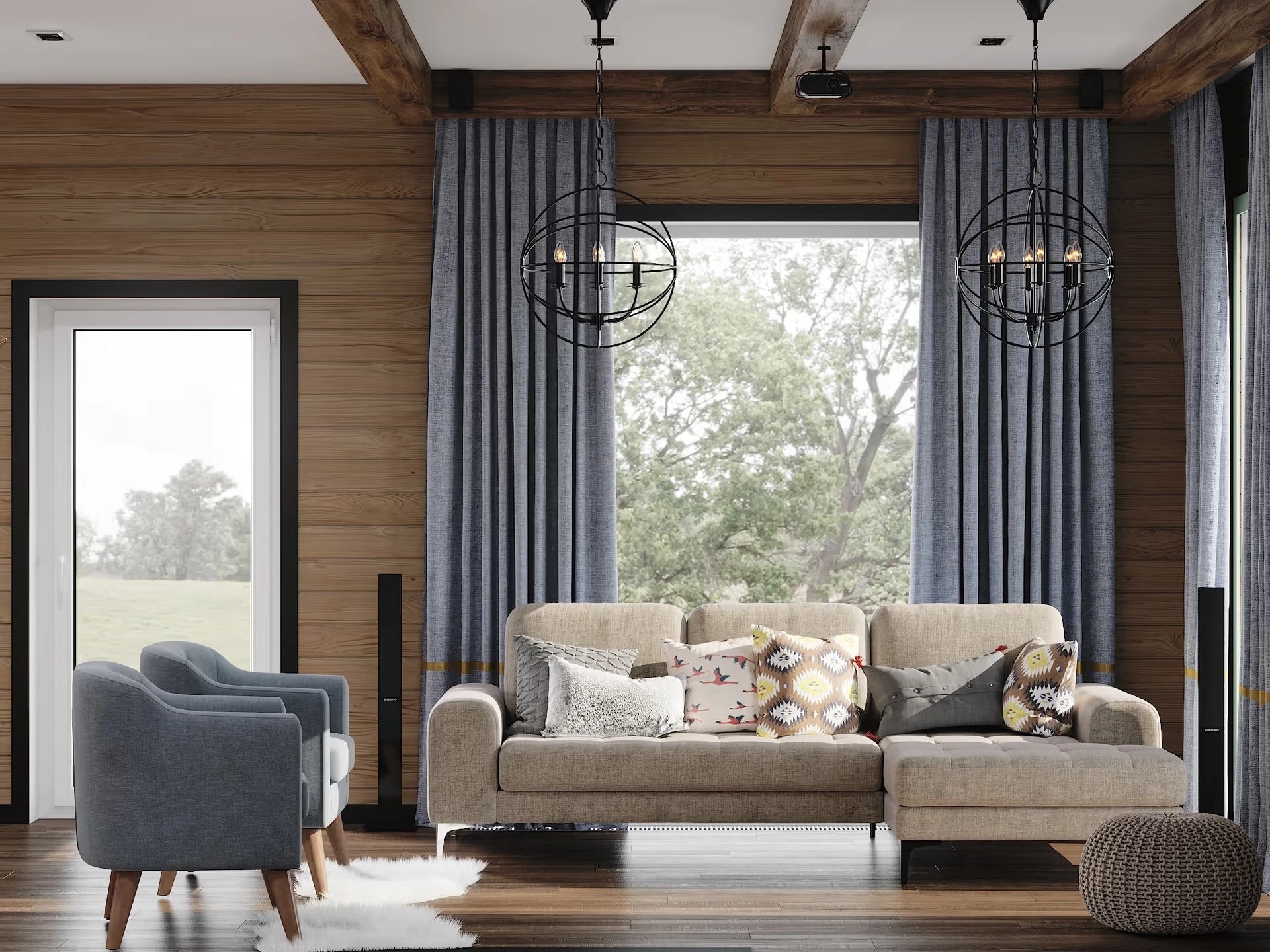 Дизайн-проект двухэтажного загородного дома площадью 200 м2