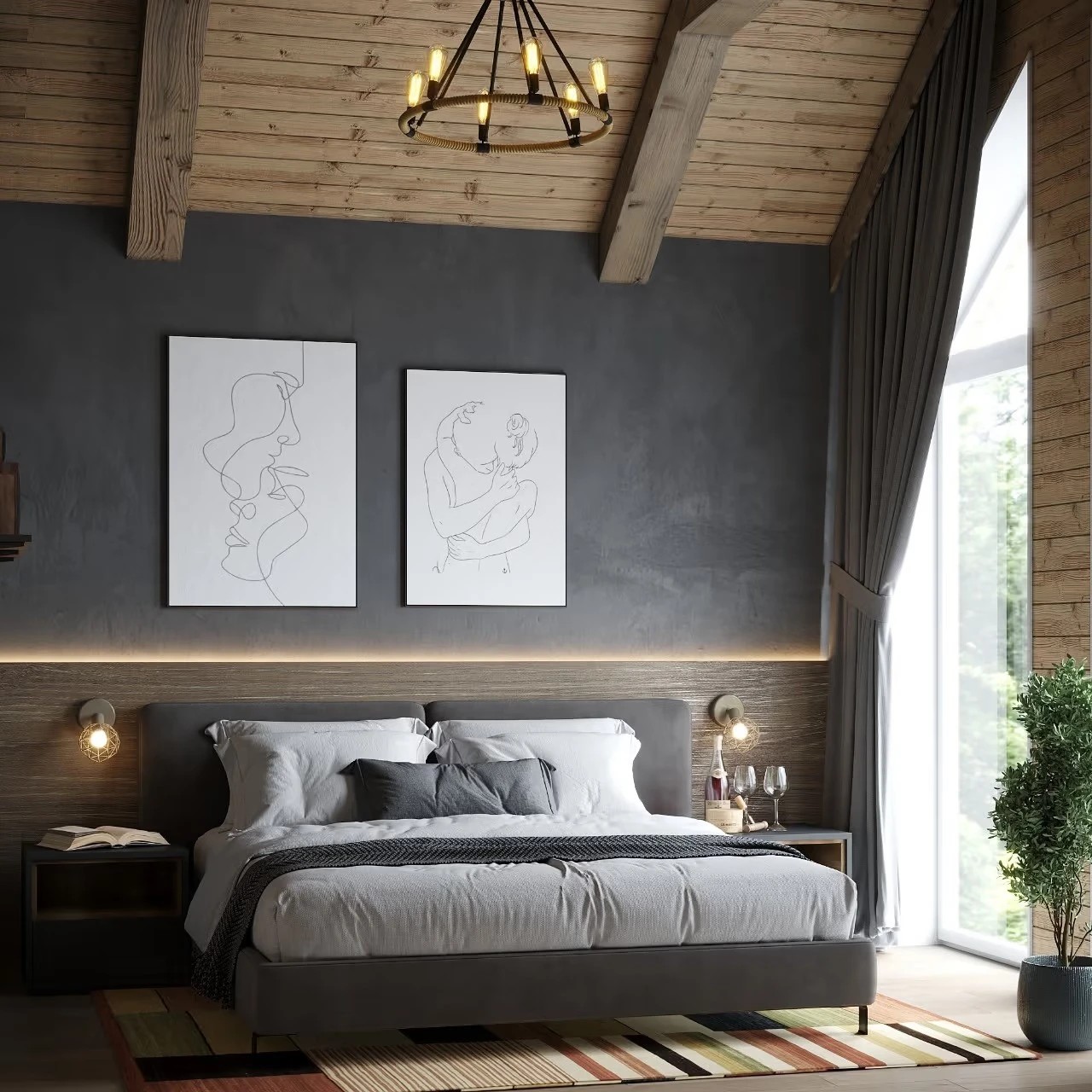 Дизайн-проект двухэтажного загородного дома площадью 200 м2