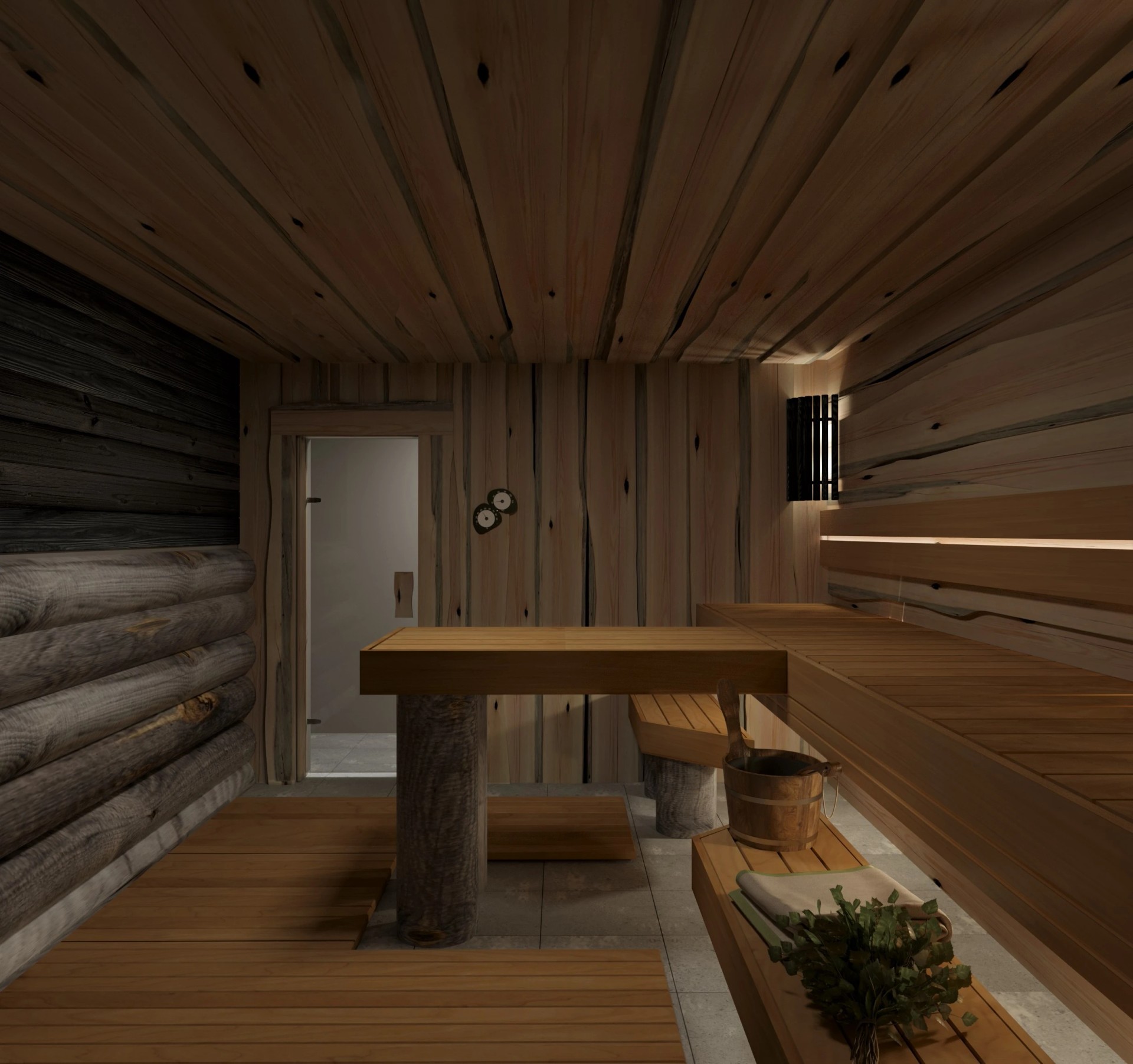 П. ХИТТОЛОВО, ПАРНАЯ, БАННЫЙ КОМПЛЕКС, КАМИННЫЙ ЗАЛ