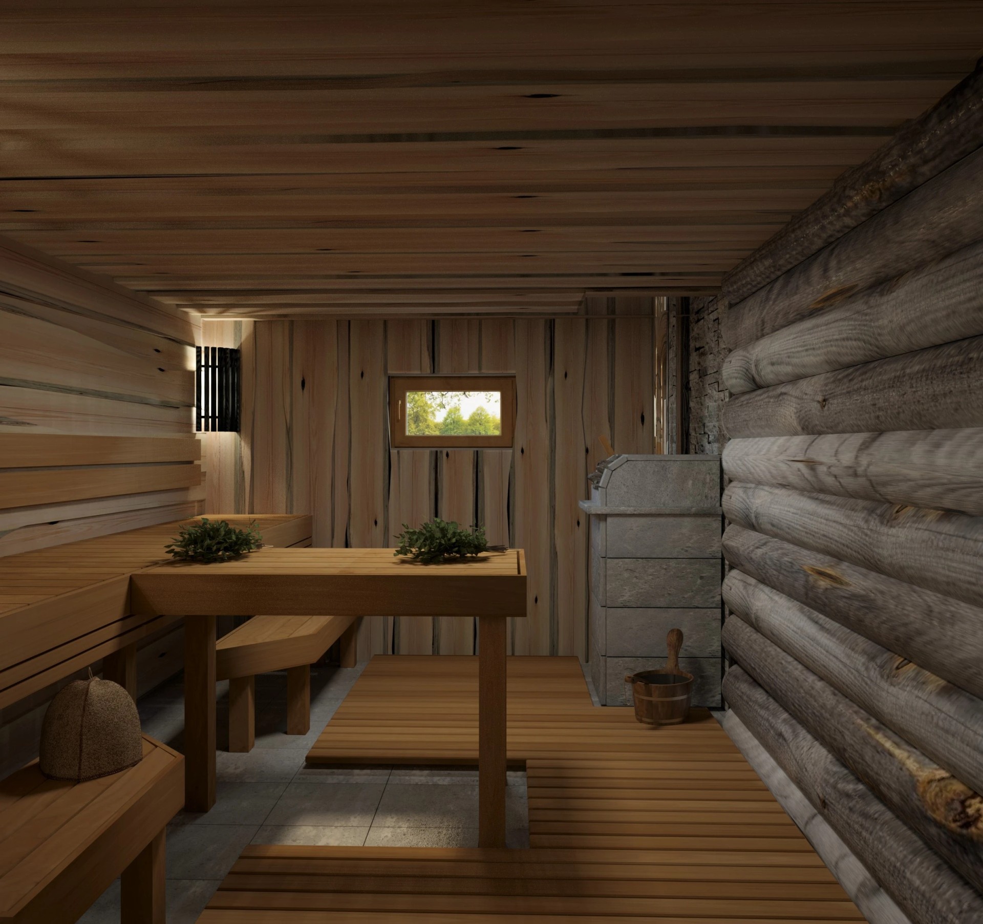 П. ХИТТОЛОВО, ПАРНАЯ, БАННЫЙ КОМПЛЕКС, КАМИННЫЙ ЗАЛ