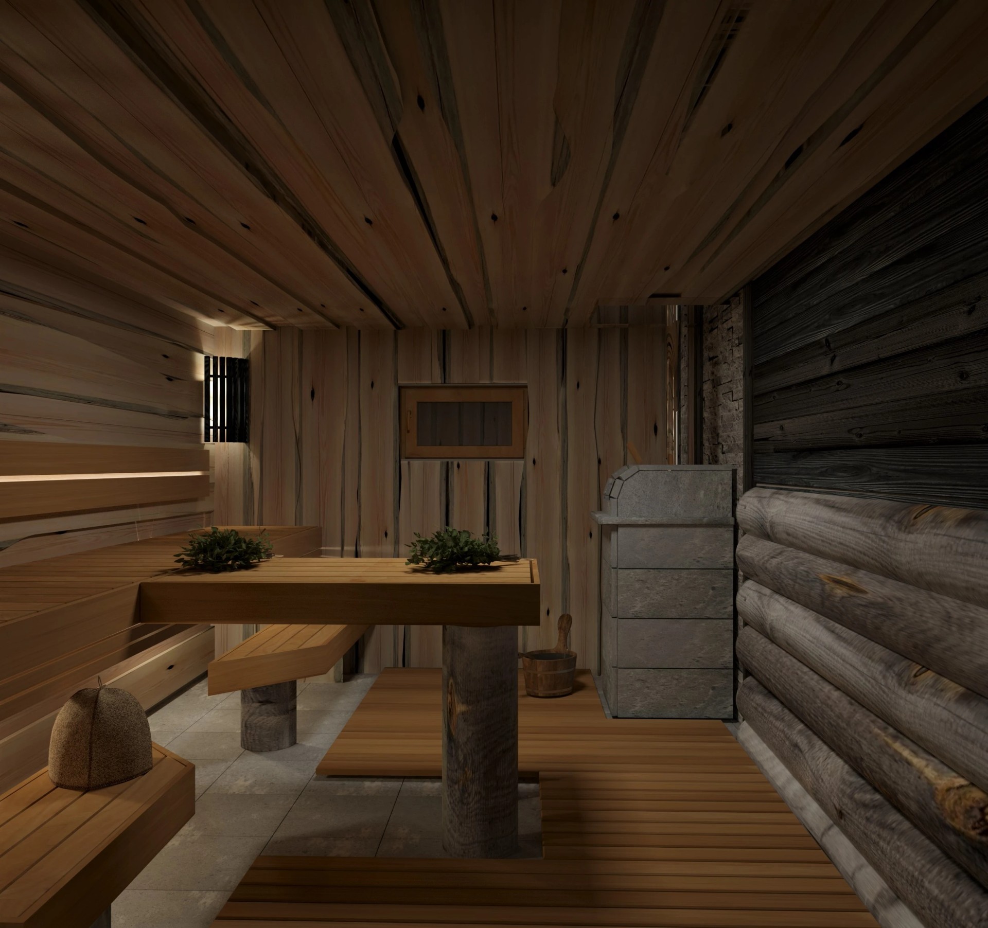 П. ХИТТОЛОВО, ПАРНАЯ, БАННЫЙ КОМПЛЕКС, КАМИННЫЙ ЗАЛ