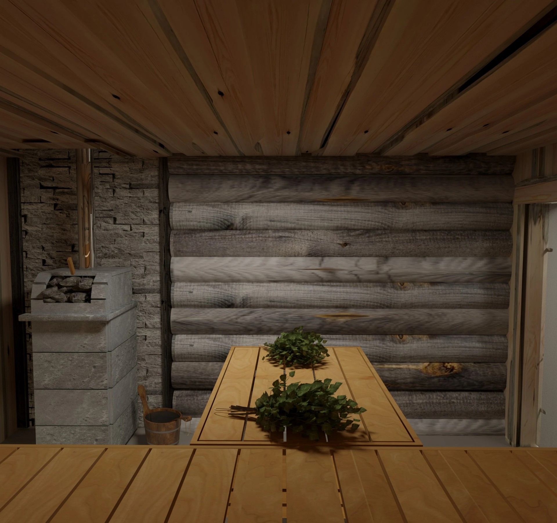 П. ХИТТОЛОВО, ПАРНАЯ, БАННЫЙ КОМПЛЕКС, КАМИННЫЙ ЗАЛ