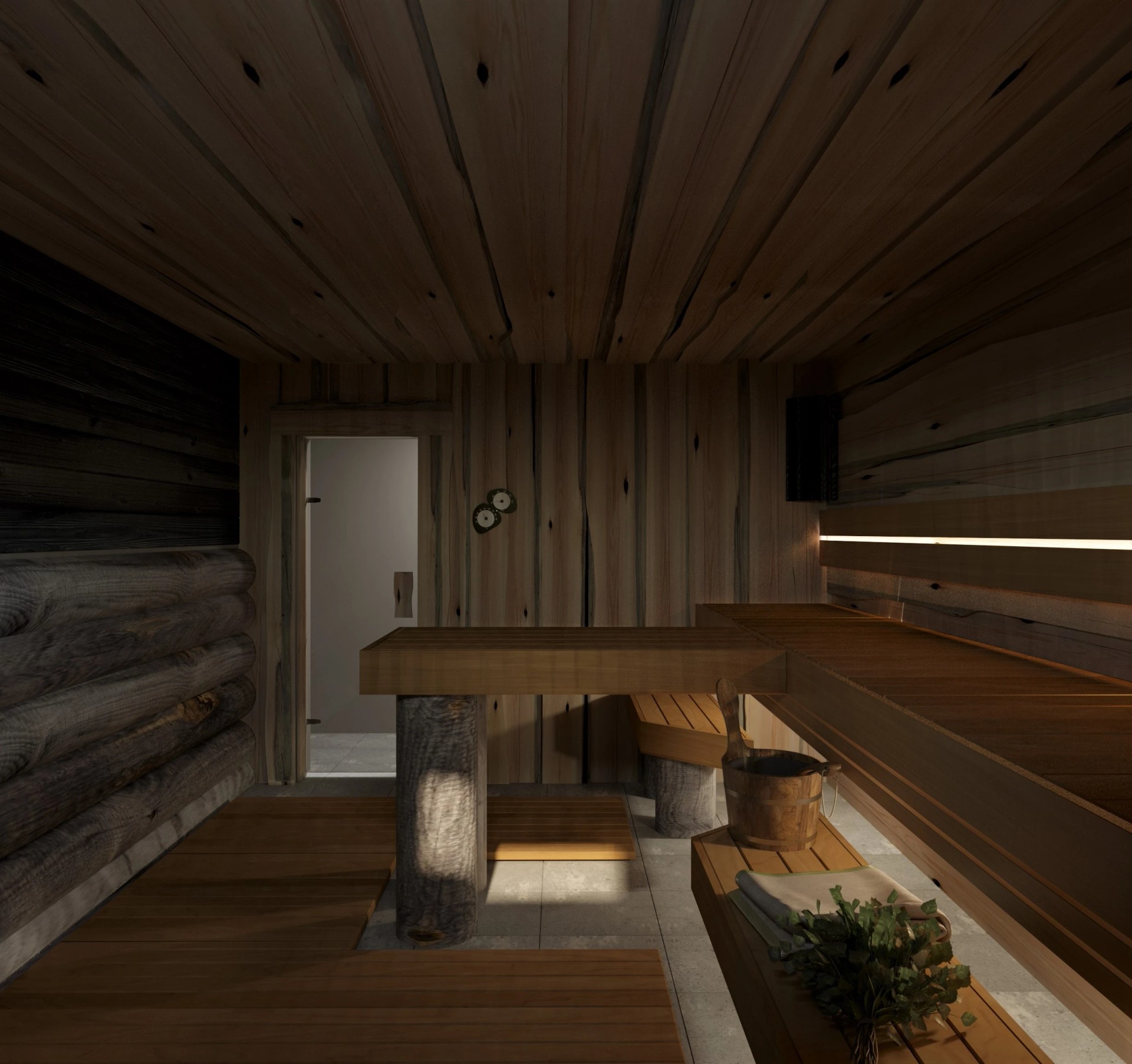 П. ХИТТОЛОВО, ПАРНАЯ, БАННЫЙ КОМПЛЕКС, КАМИННЫЙ ЗАЛ