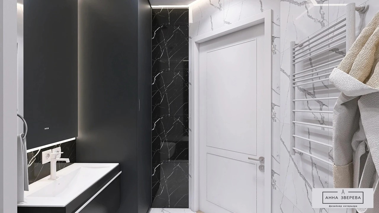 Ванная комната. Черно-Белый дизайн