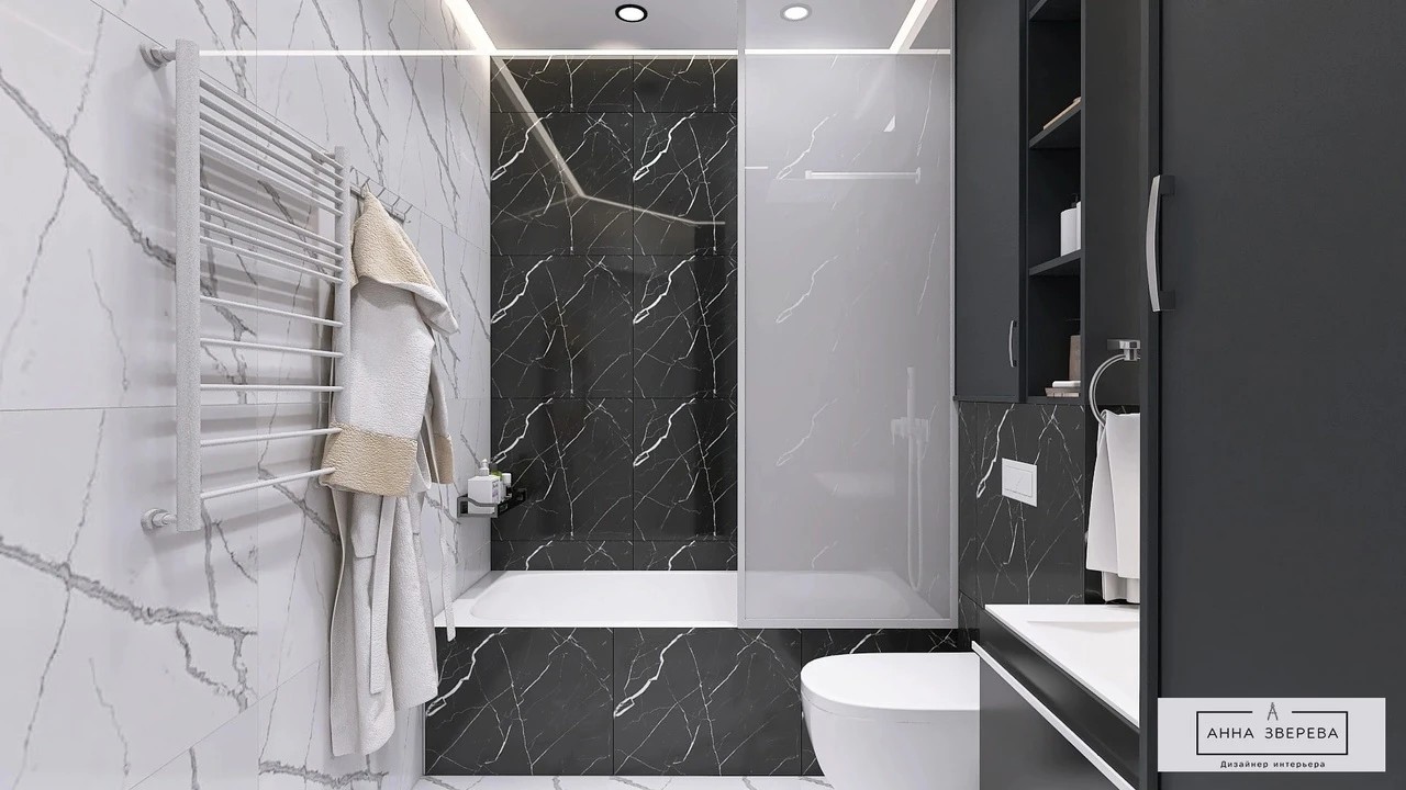 Ванная комната. Черно-Белый дизайн