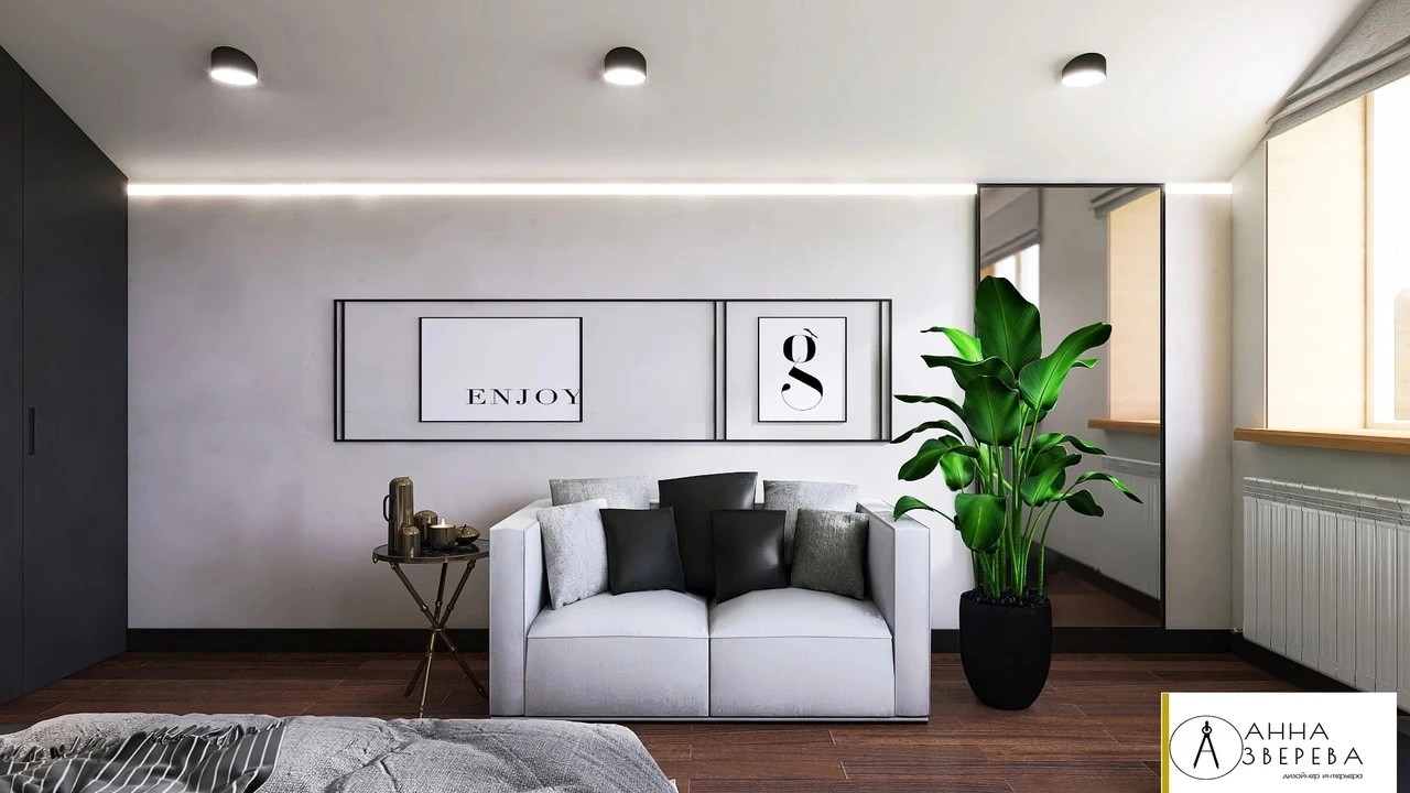 Спальня в темных оттенках