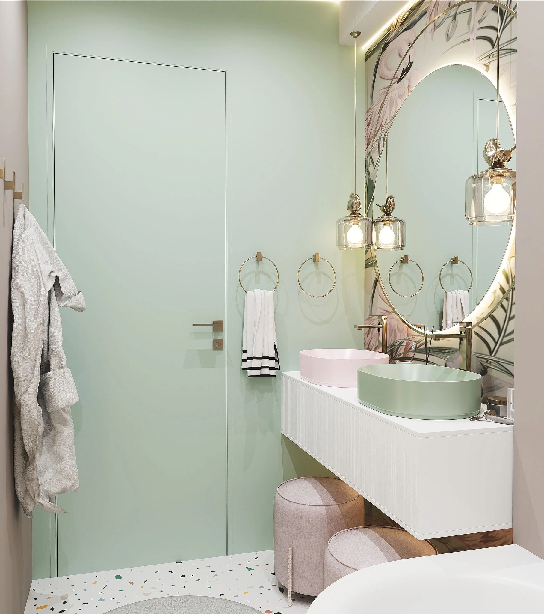 Дизайн ванной комнаты для девочек