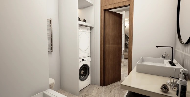 Дизайн интерьера апартаментов в ЖК ВТБ Арена парк. White apart