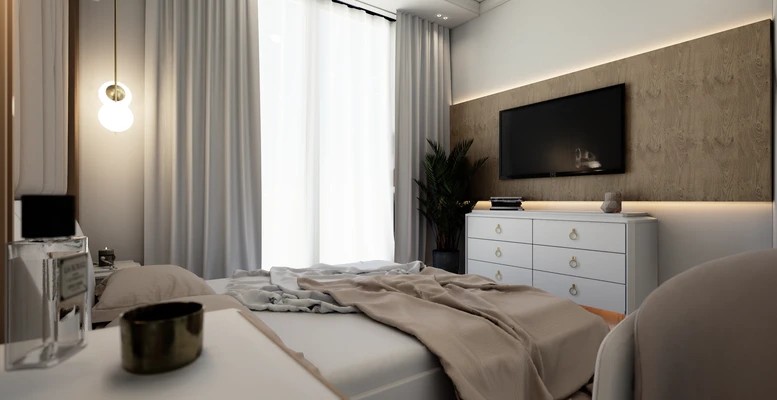 Дизайн интерьера апартаментов в ЖК ВТБ Арена парк. White apart