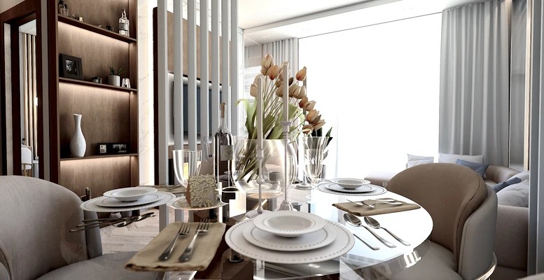 Дизайн интерьера апартаментов в ЖК ВТБ Арена парк. White apart